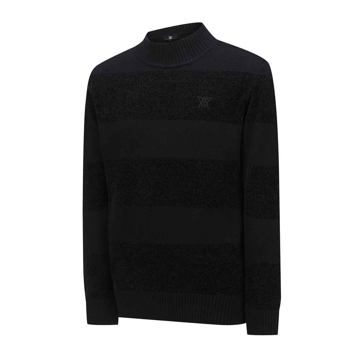 어뉴골프(ANEW GOLF) MEN KNIT BLOCK HIGH NECK SWEATER_BK