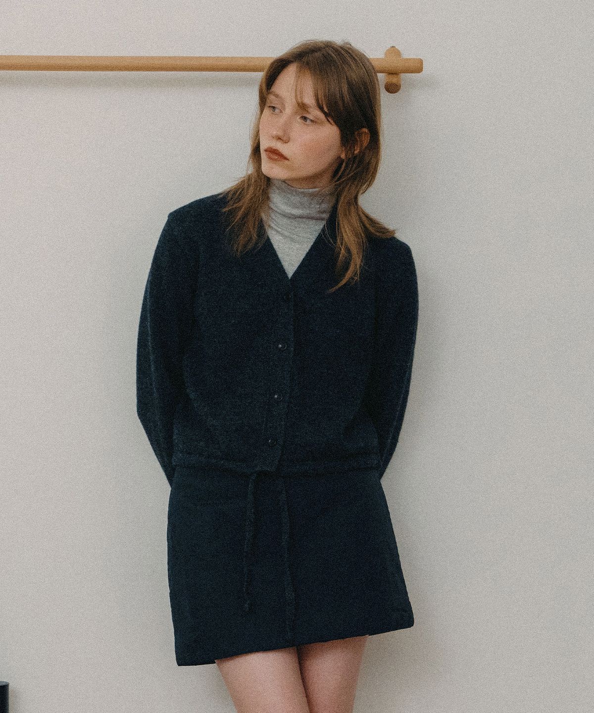 유라고(URAGO) Wool string crop cardigan