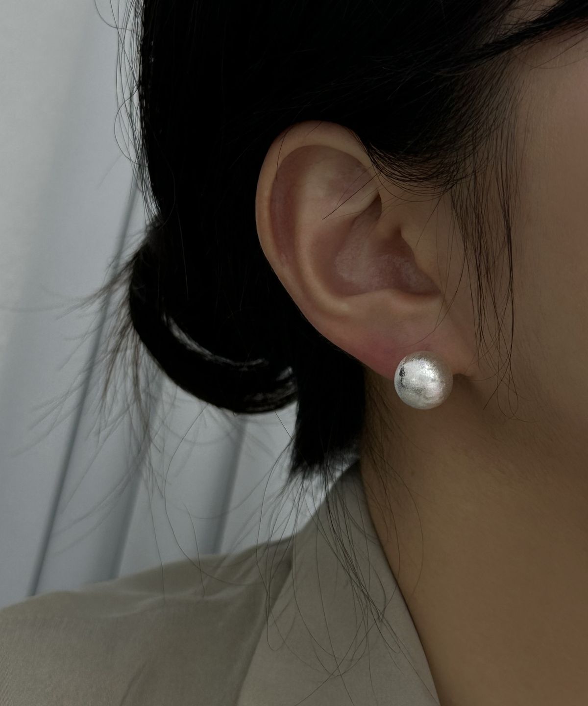 바라두(BARADU) [BARADU 925] 12mm sanding ball stud earrings