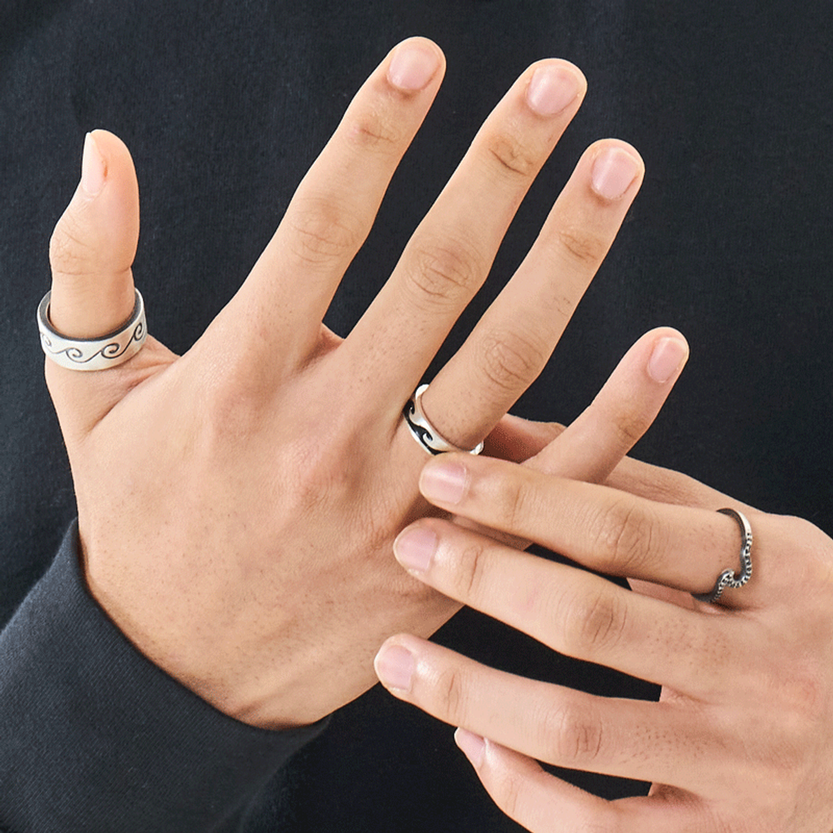 하카블랙스(HAKKABLACKS) Antique Black Wave Ring