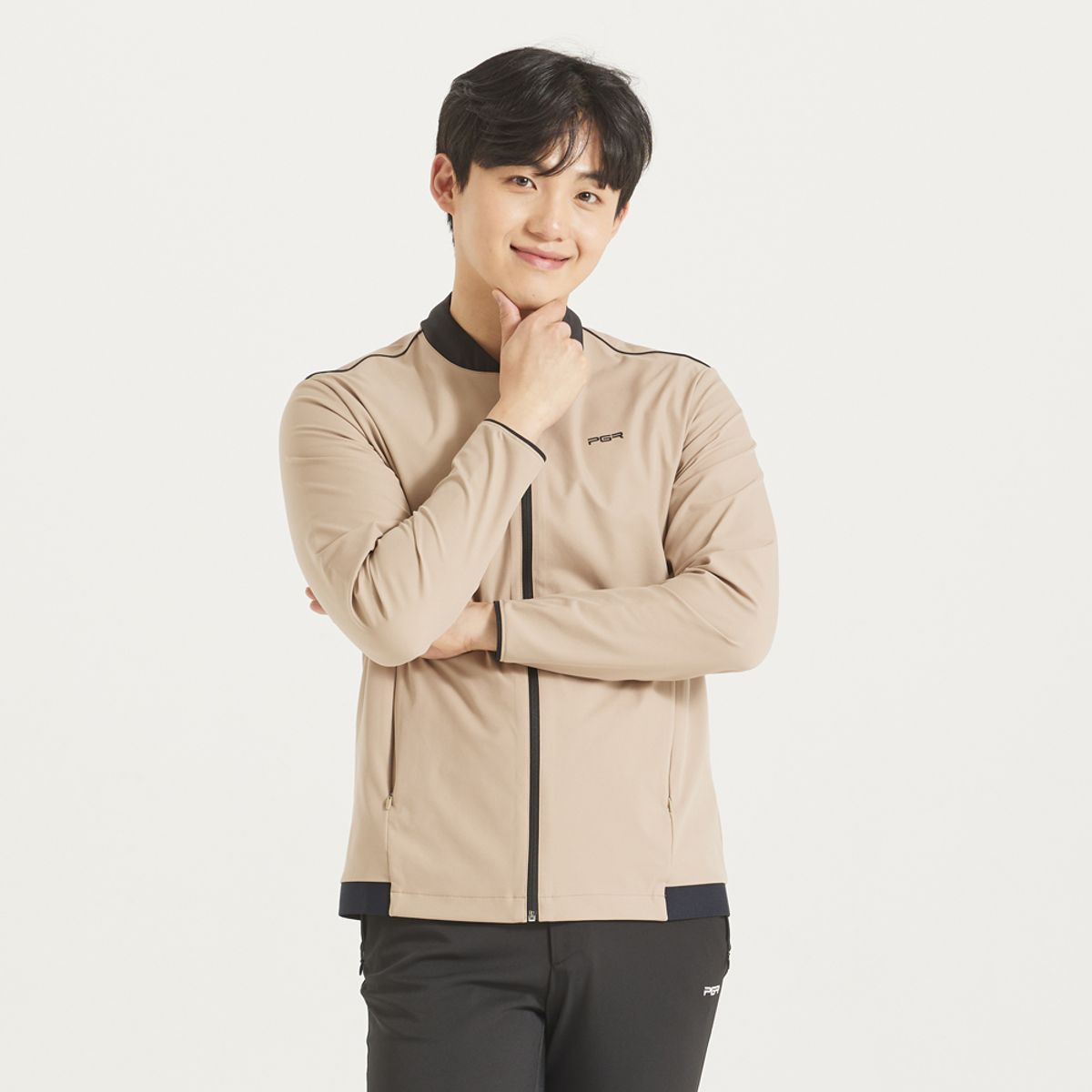 피지알(PGR) 집업 바람막이 자켓 베이지 GW-343