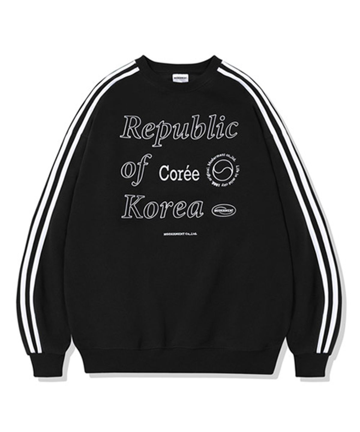모더먼트(MODERMENT) 리퍼블릭 그래픽 맨투맨 [블랙]