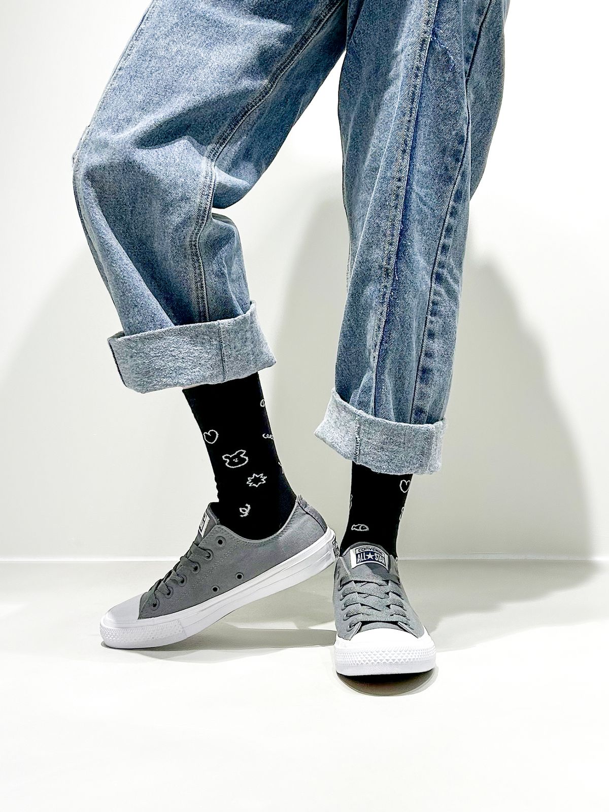 옐로우삭스(YELLOWSOCKS) [옐로우삭스X클럽제제] 패턴 블랙