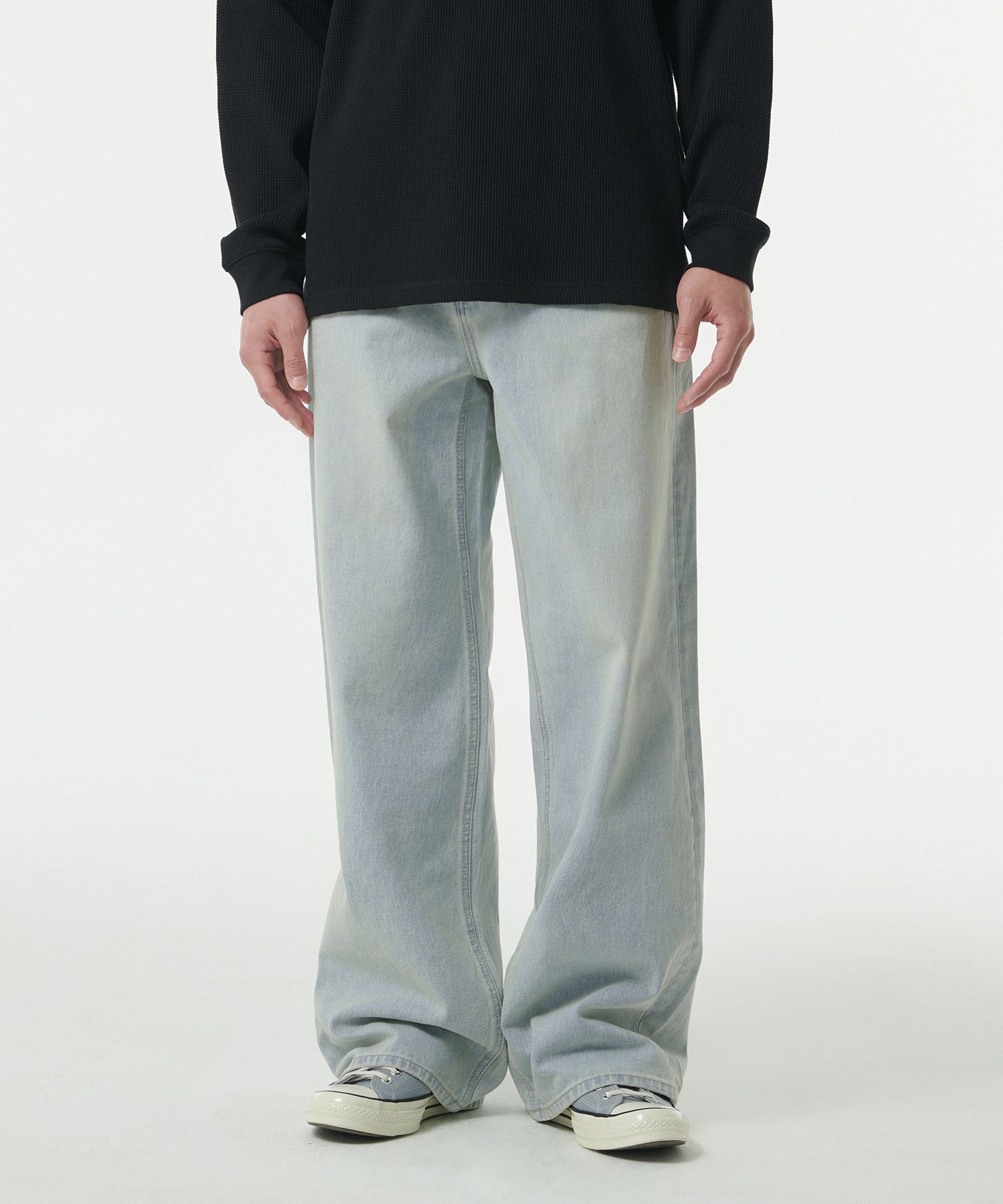 MUSINSA | MUSINSA STANDARD Extra Wide Denim Pants [Bleach]