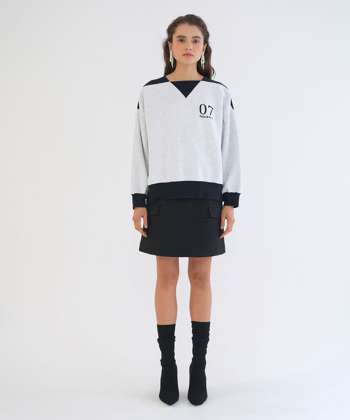 폴앤앨리스(PAUL&ALICE) QUILTED MINI SKIRT / BLACK