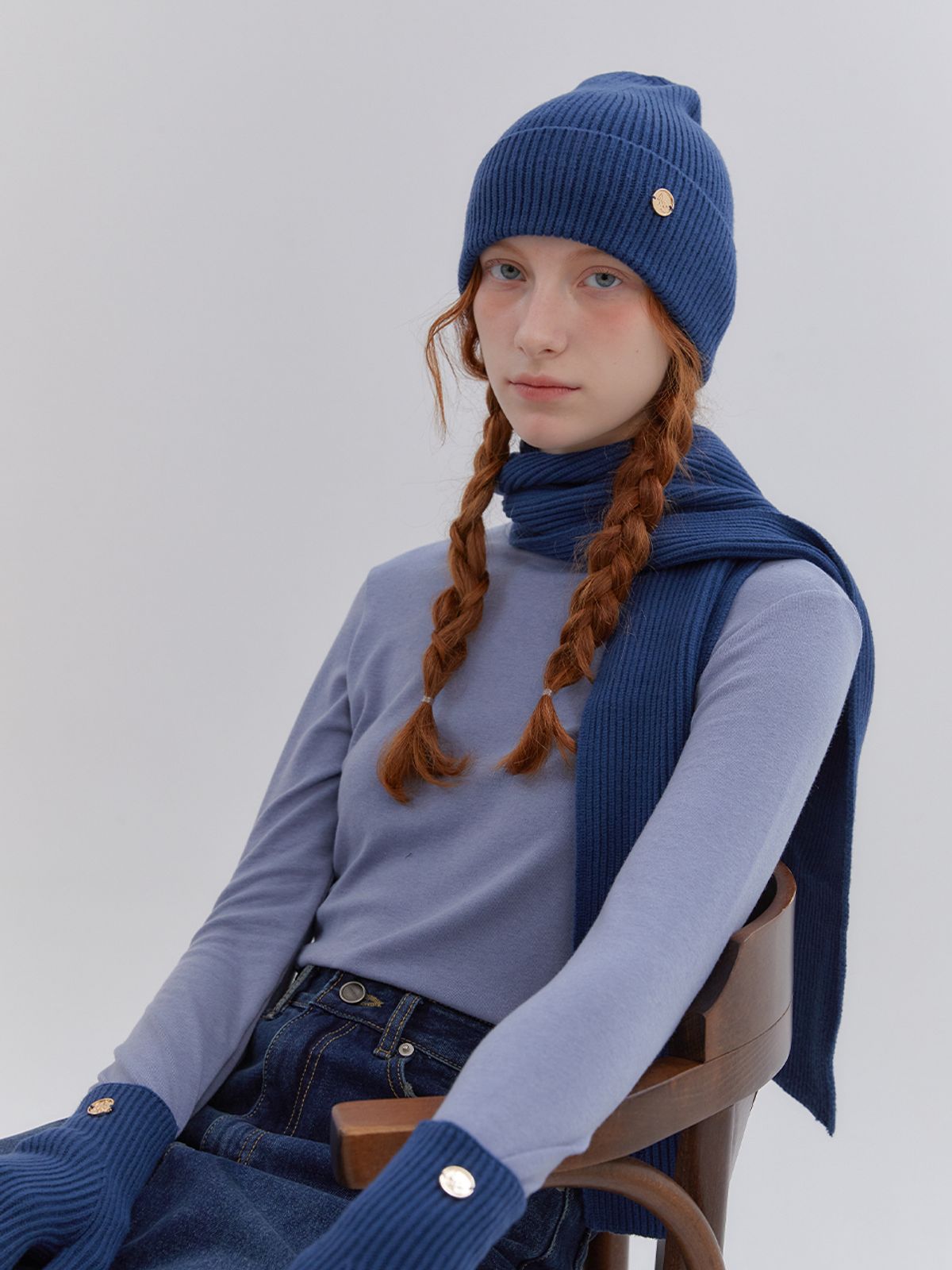 아노에틱(ANOETIC) ANC BEANIE & MUFFLER & GLOVES SET_BLUE