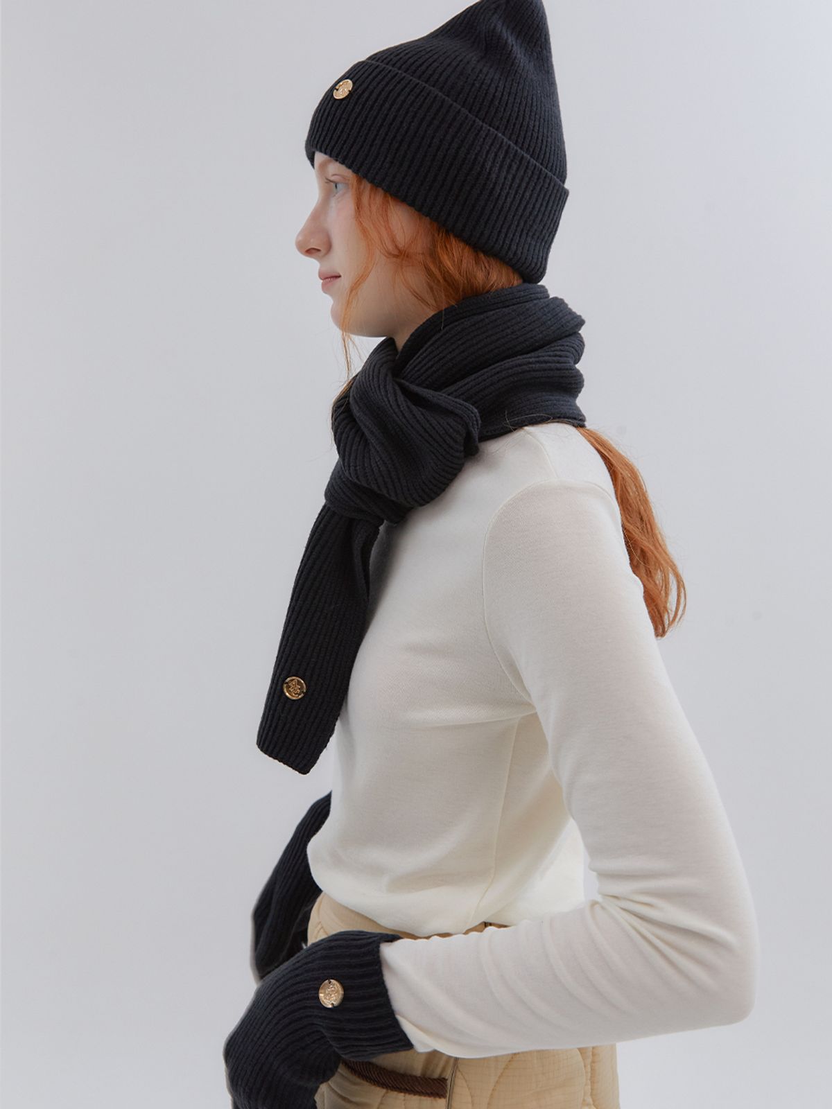 아노에틱(ANOETIC) ANC BEANIE & MUFFLER & GLOVES SET_BLACK