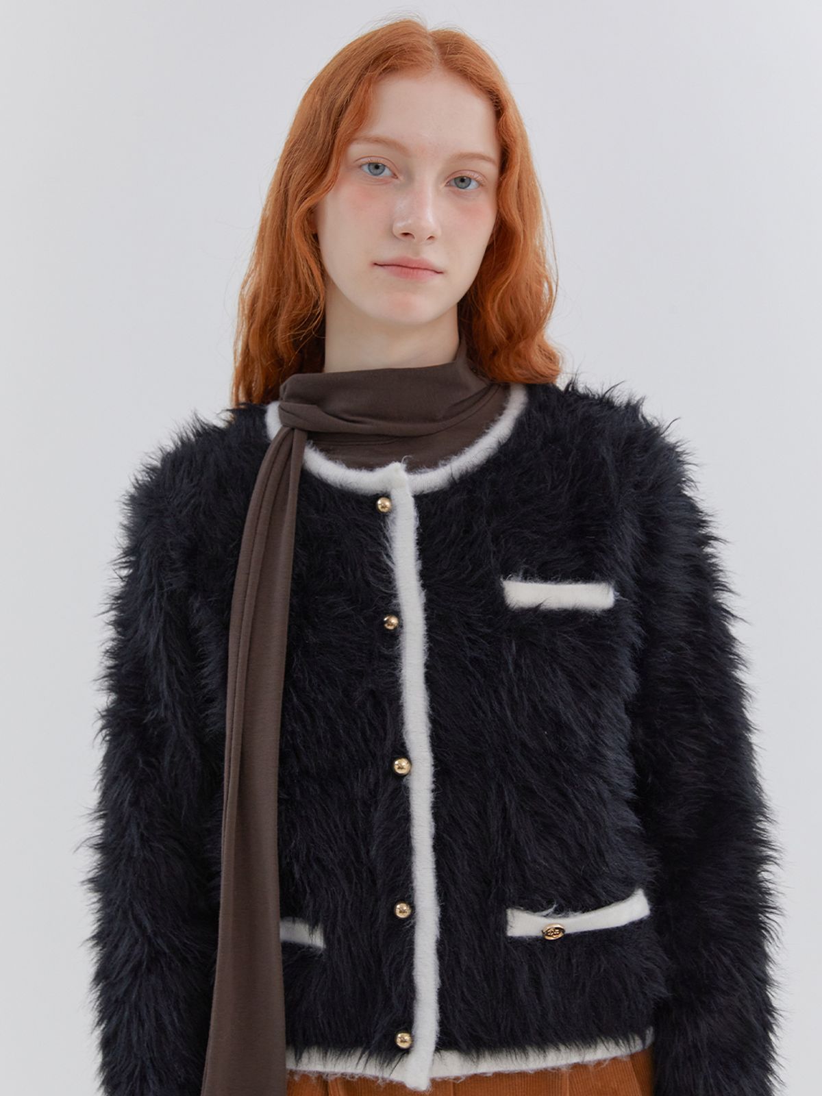 아노에틱(ANOETIC) ANGORA KNIT JACKET_BLACK