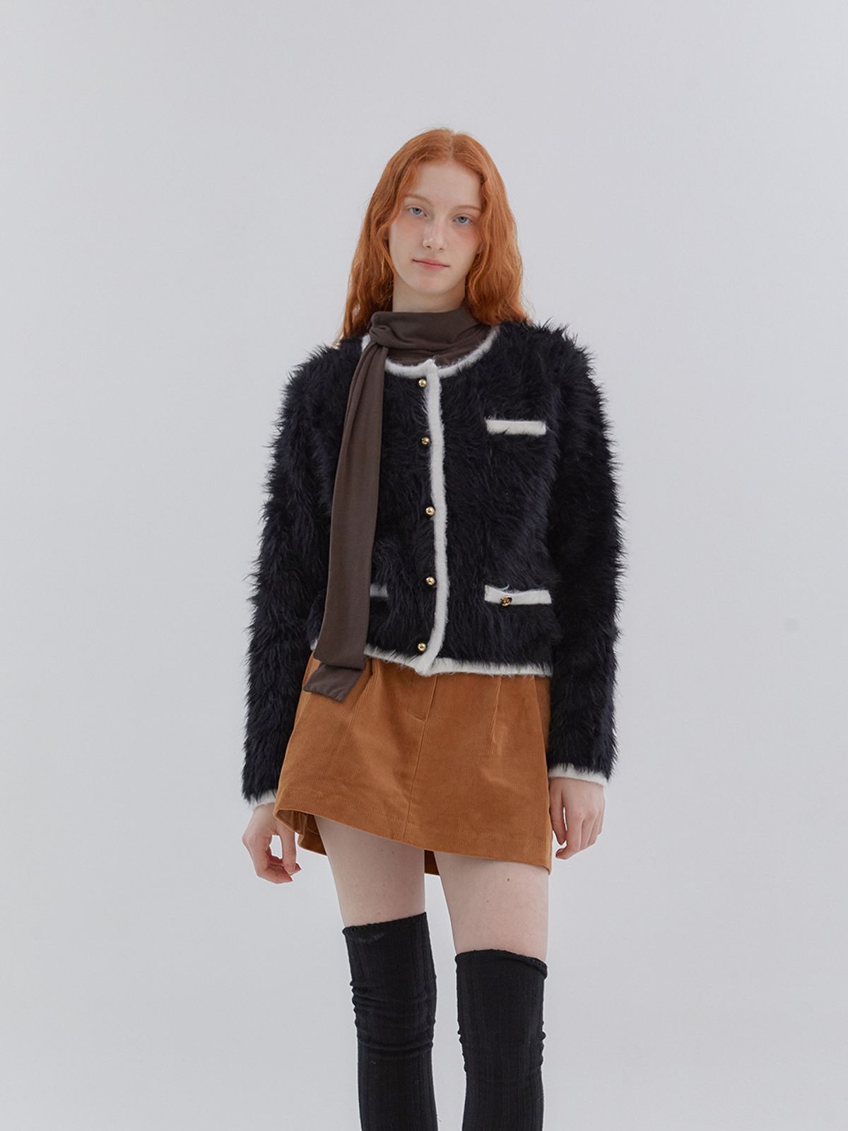 아노에틱(ANOETIC) ANGORA KNIT JACKET_BLACK