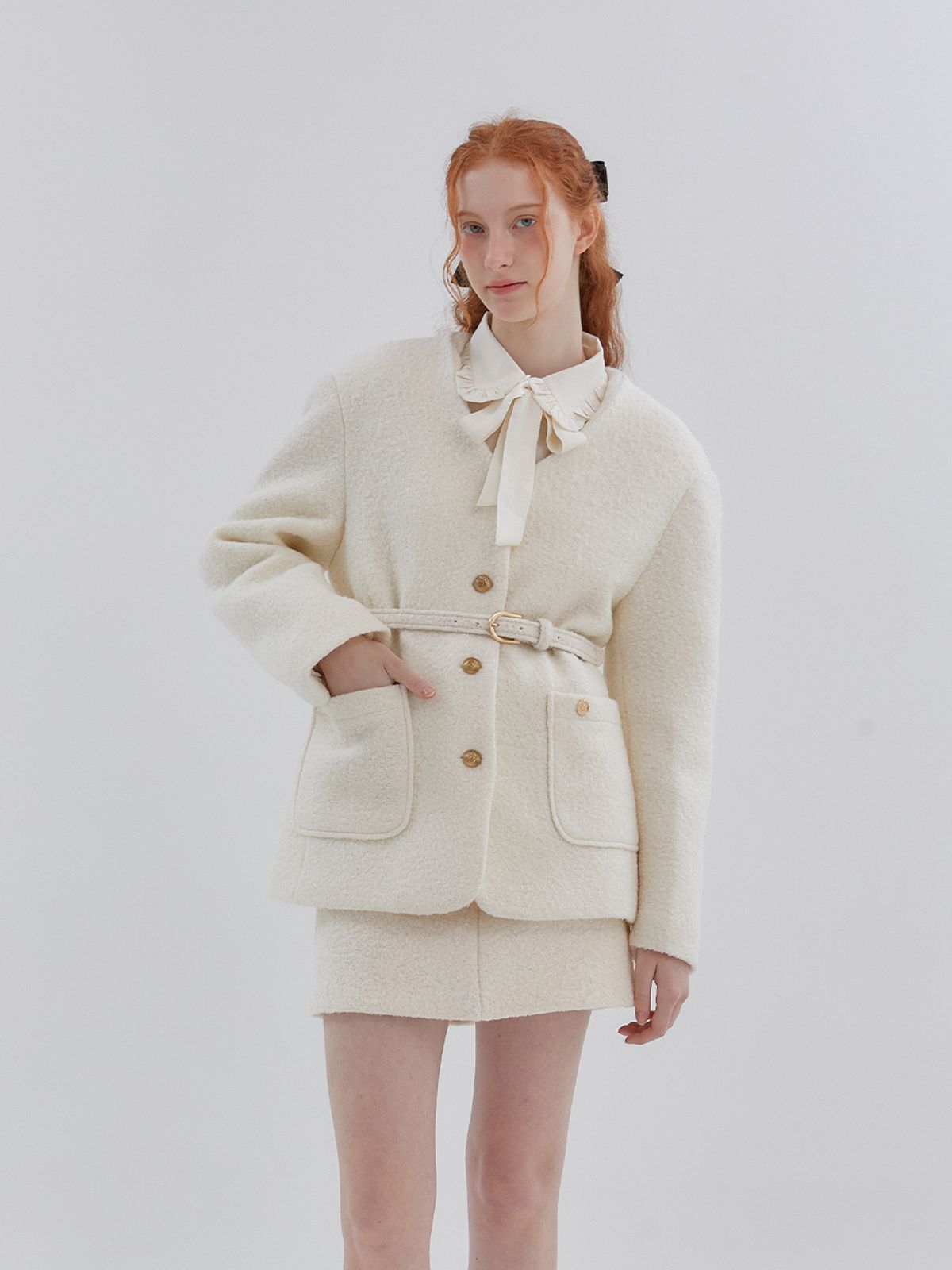 아노에틱(ANOETIC) DAY A-LINE WOOL SKIRT_IVORY