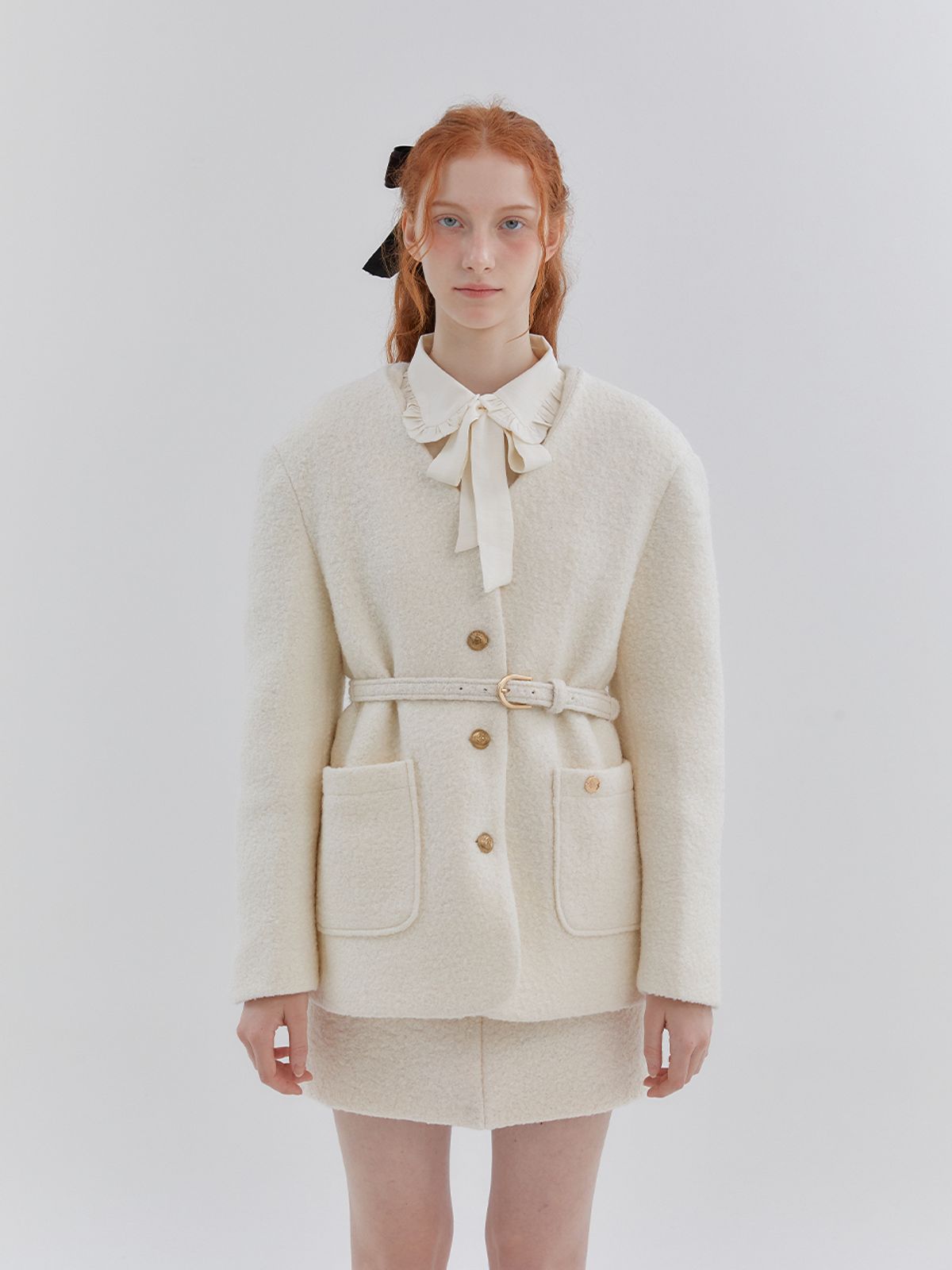 아노에틱(ANOETIC) DAY A-LINE WOOL SKIRT_IVORY