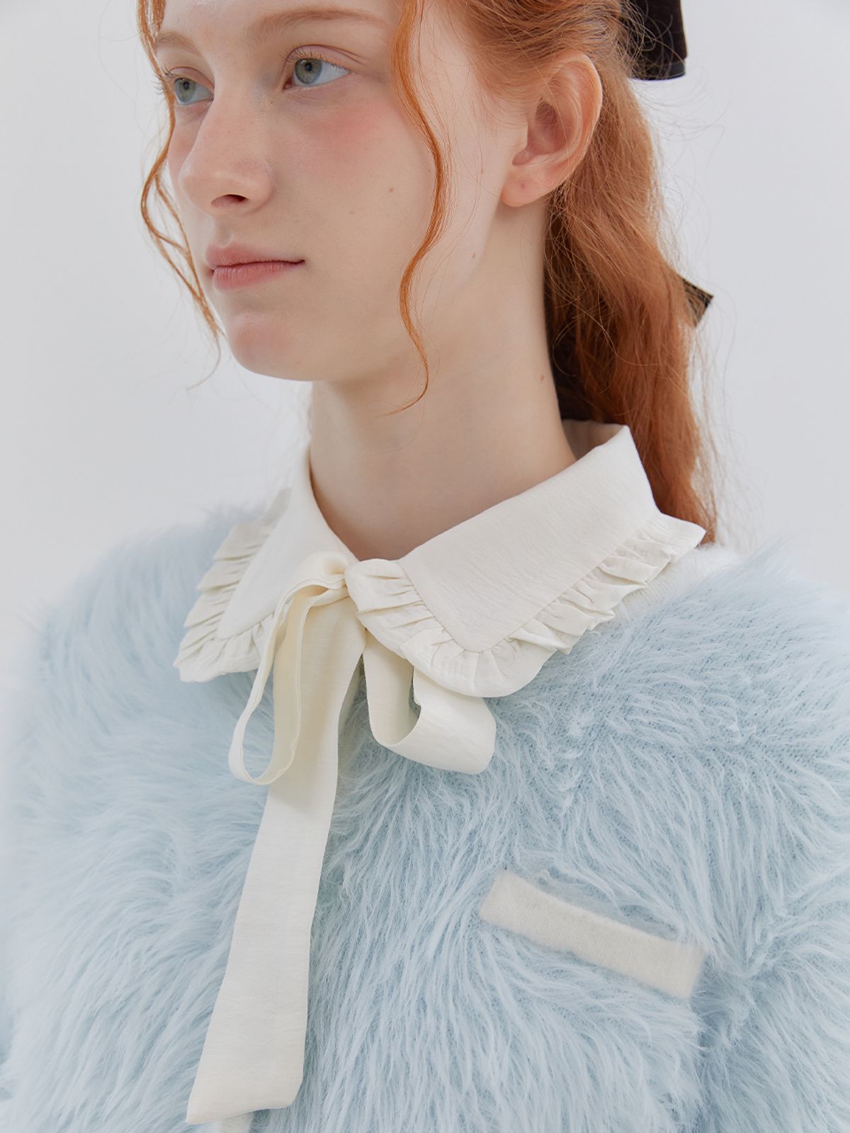 아노에틱(ANOETIC) ANGORA KNIT JACKET_SKY BLUE