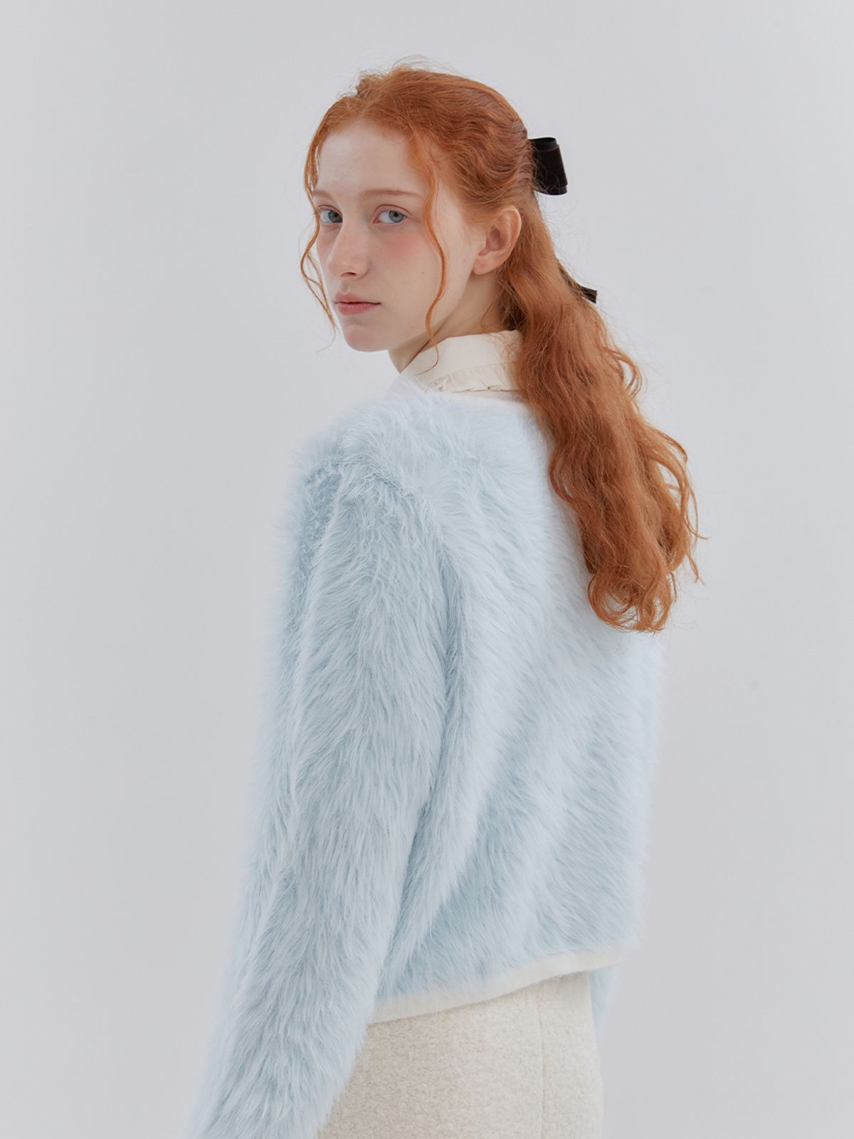 아노에틱(ANOETIC) ANGORA KNIT JACKET_SKY BLUE