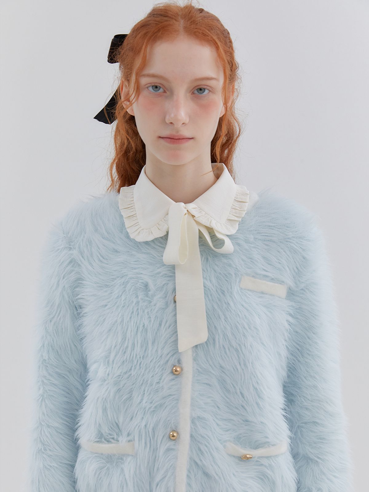 아노에틱(ANOETIC) ANGORA KNIT JACKET_SKY BLUE