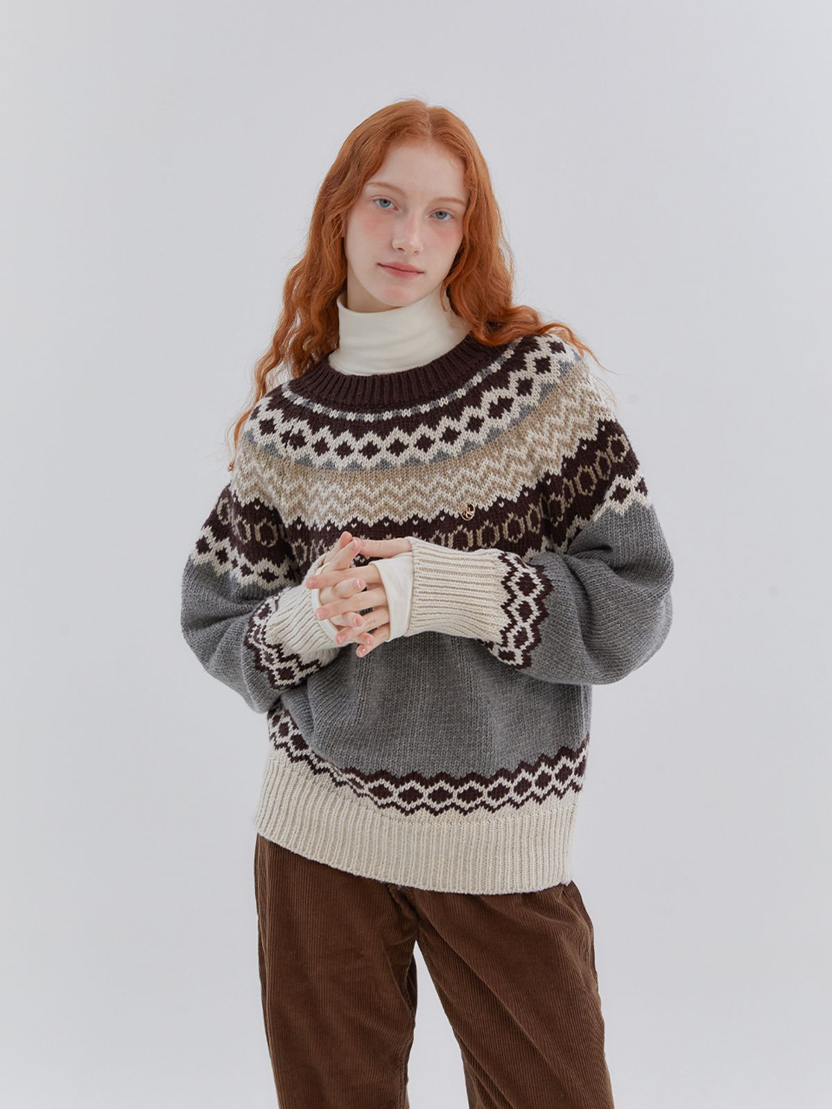 아노에틱(ANOETIC) ANC NORDIC PULLOVER KNIT_GREY