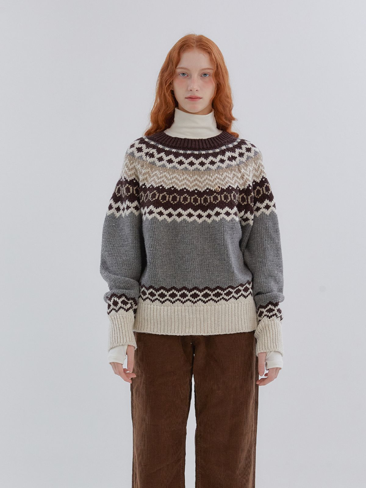 아노에틱(ANOETIC) ANC NORDIC PULLOVER KNIT_GREY