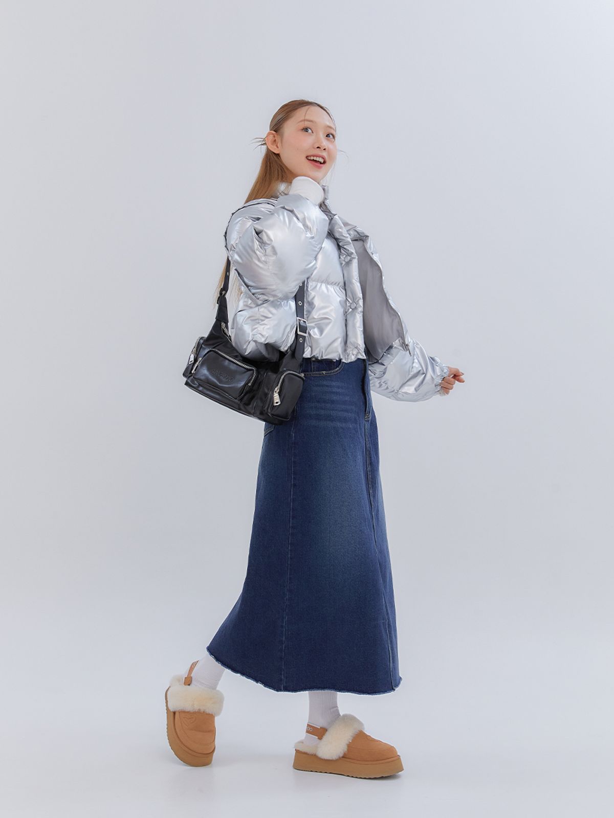 아노에틱(ANOETIC) CLASSIC DENIM MAXI LONG SKIRT_BLUE