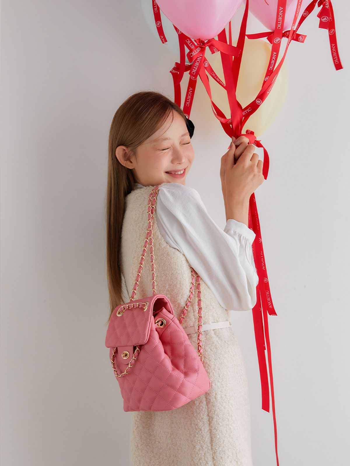아노에틱(ANOETIC) ANC CLASSIC BACKPACK_QUILTING PINK