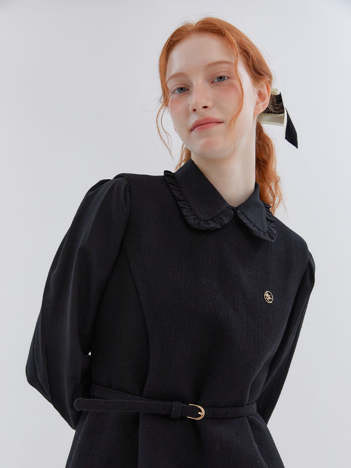 아노에틱(ANOETIC) VELVET CLASSIC RIBBON HAIRPIN_BLACK