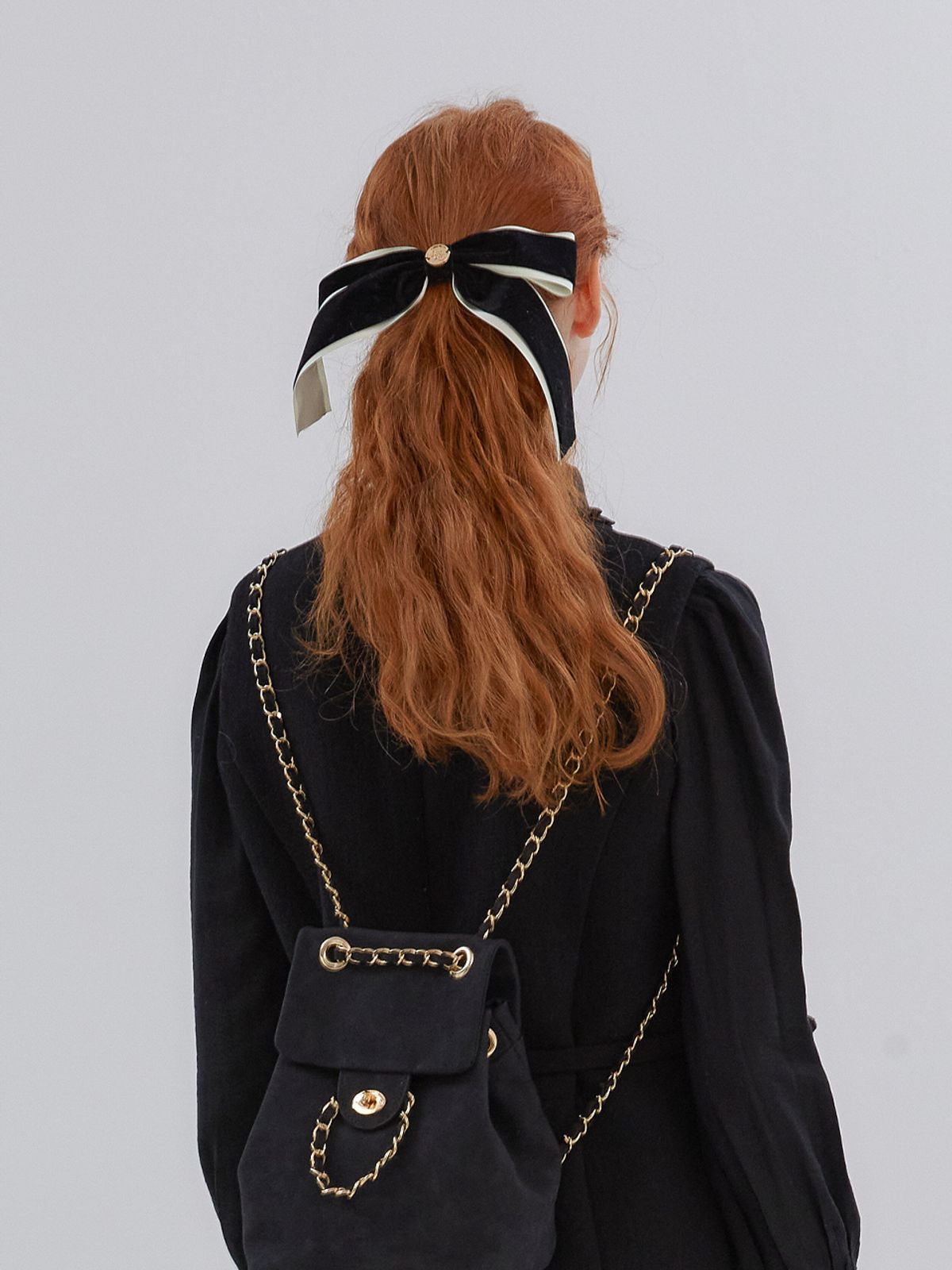 아노에틱(ANOETIC) VELVET CLASSIC RIBBON HAIRPIN_BLACK