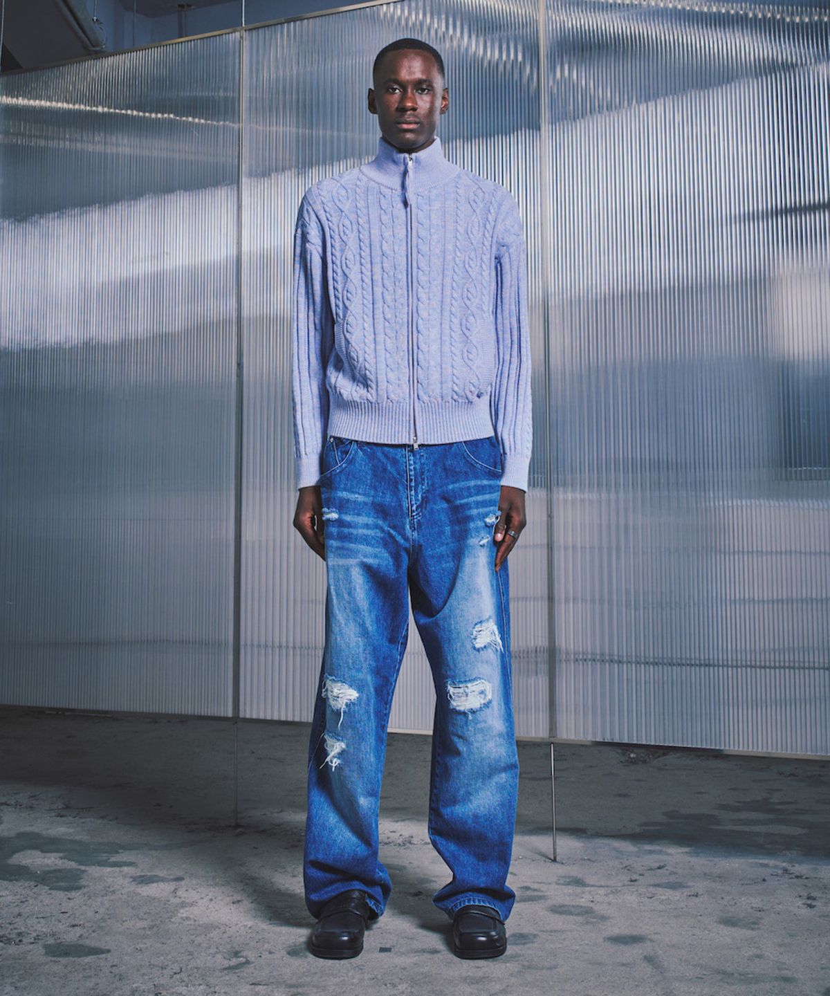 에프디알(FDR) Destroyed 3XL Hype Jean_Medium Blue