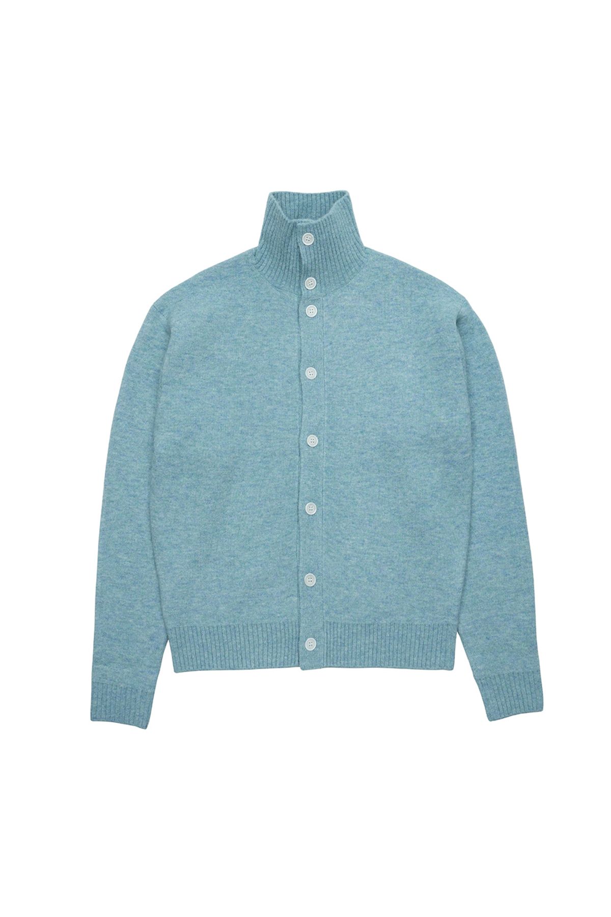 에프디알(FDR) Melange Souffle Button Cardigan_Mint Blue