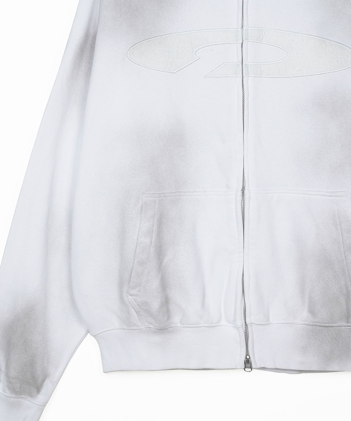 에프디알(FDR) Gradation Washed Disk Logo Hood Zip-Up_Cream