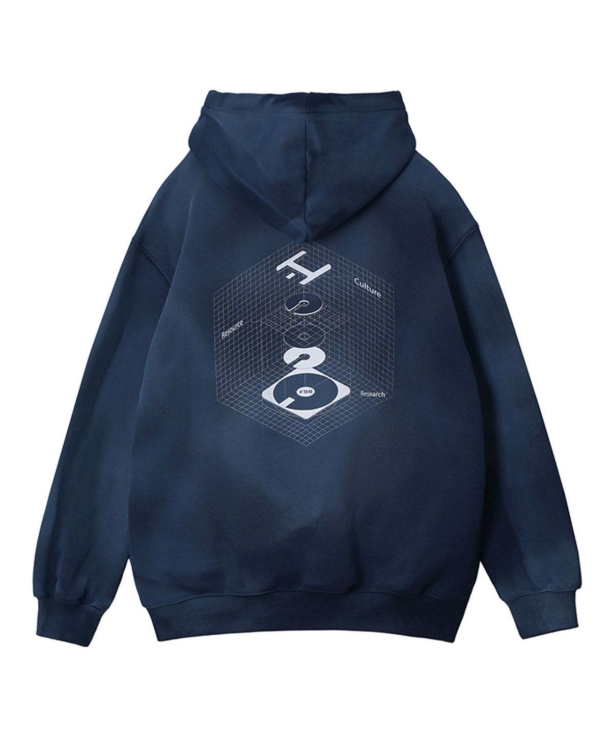 에프디알(FDR) White Air Brushed Blue Print Hood_Navy