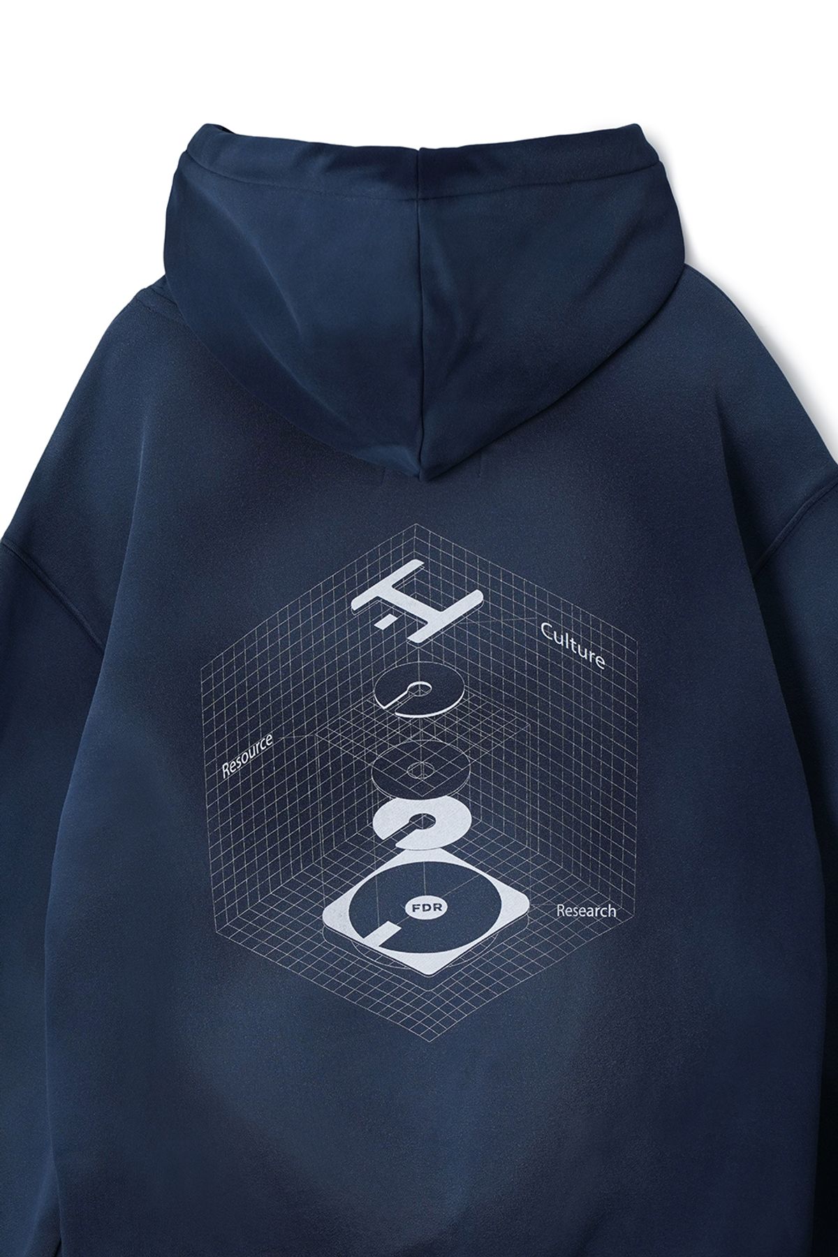 에프디알(FDR) White Air Brushed Blue Print Hood_Black
