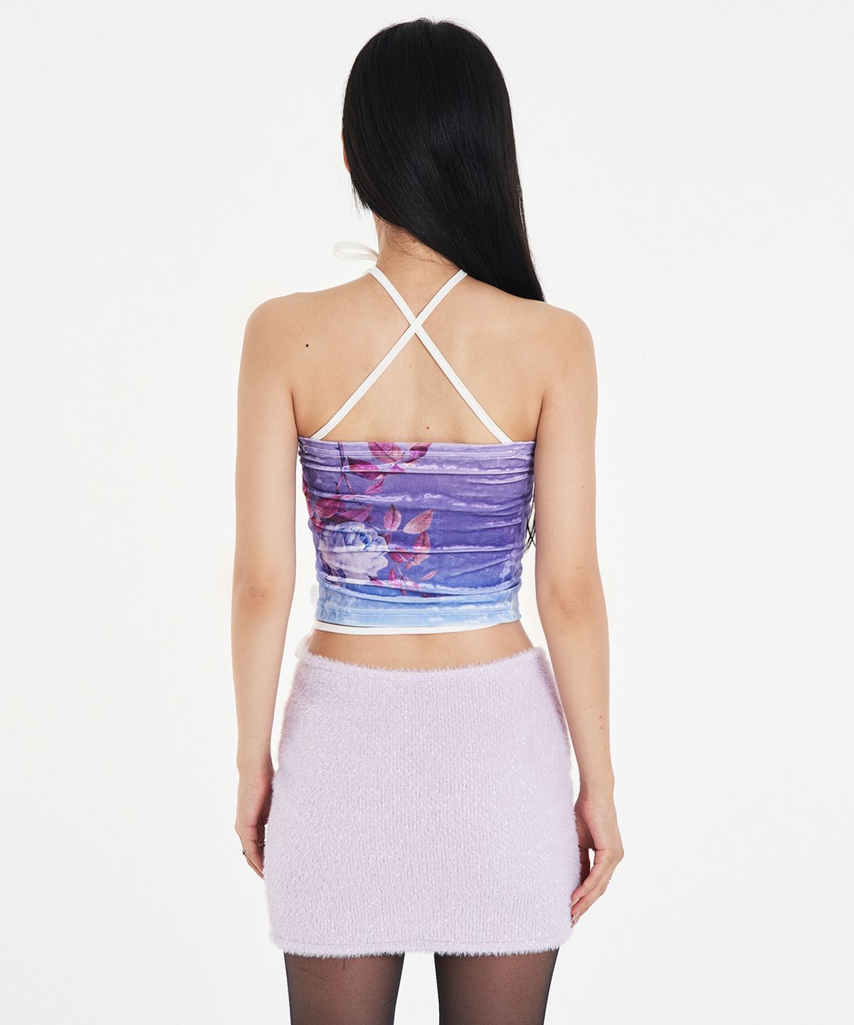 어세이(ASSAY) VELVET STRING TUBE TOP ROSE (PURPLE)