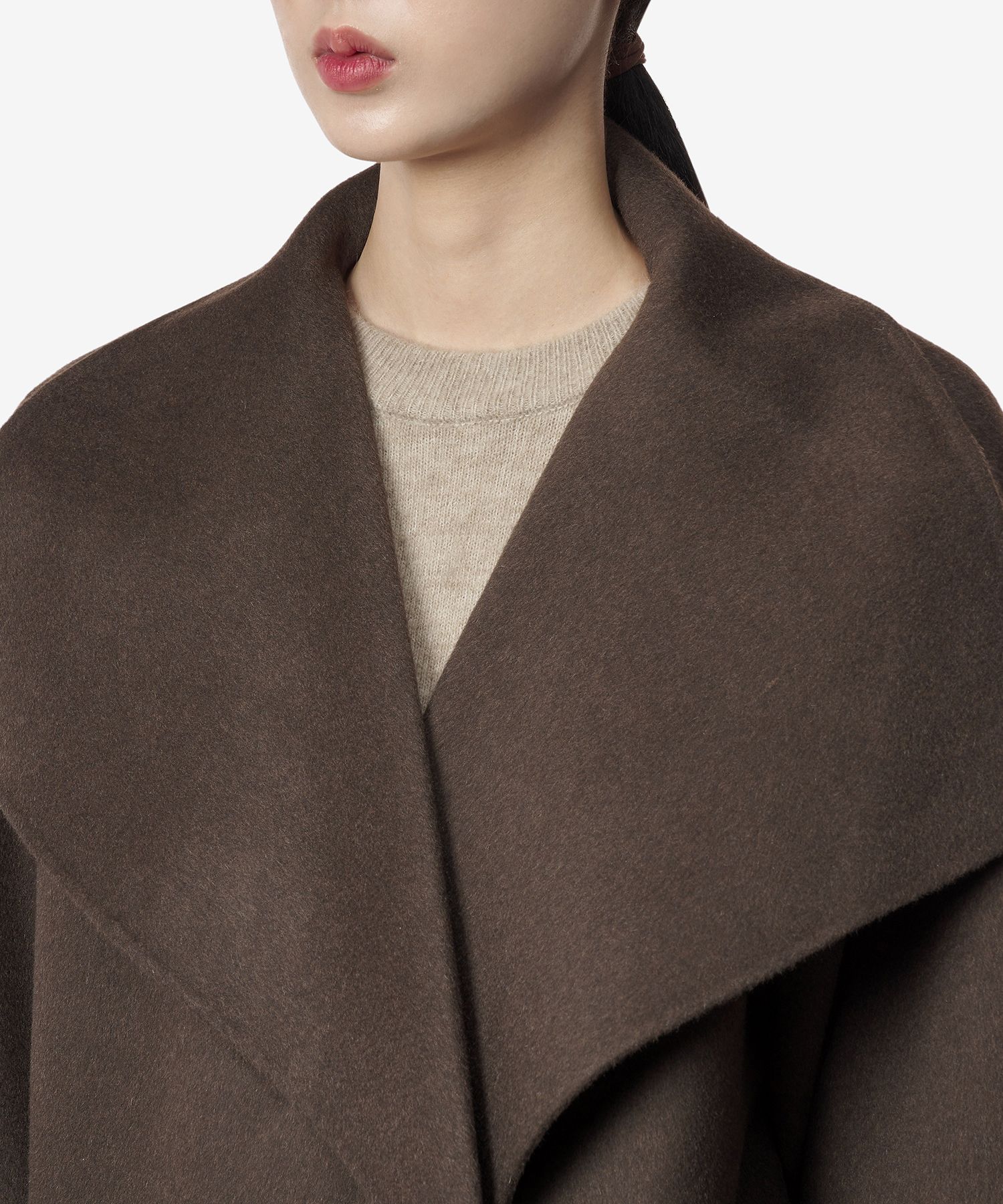 MUSINSA公式 | TOTEME Signature Wool Cashmere Coat - Brown