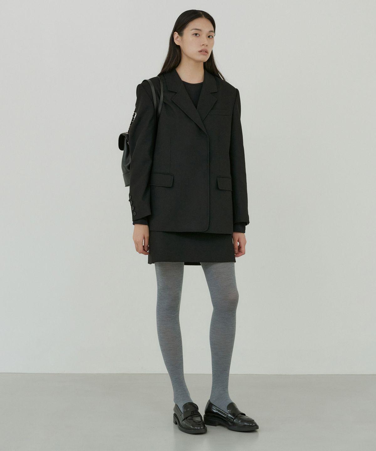 오떼뜨(OCTETTE) WOOL BOY-TAILRED JACKET_BLACK