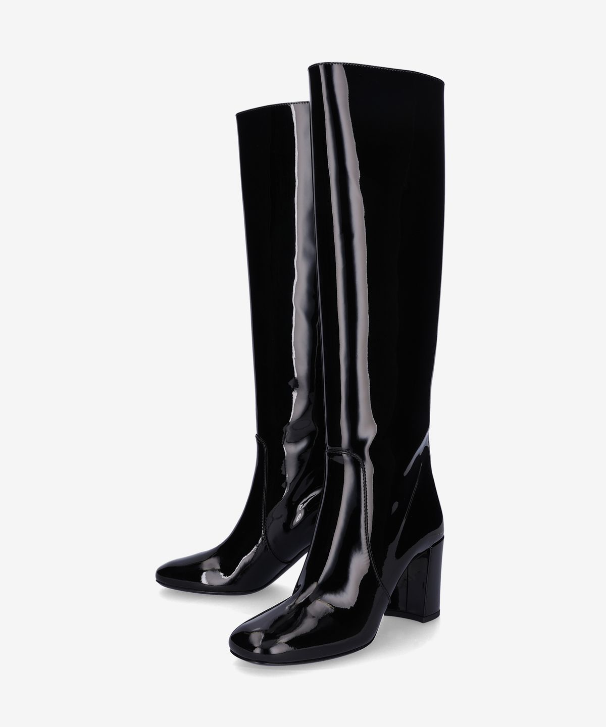 생로랑(SAINT LAURENT) 페이턴트 레더 롱 부츠 - 블랙 / 7576011TV001000