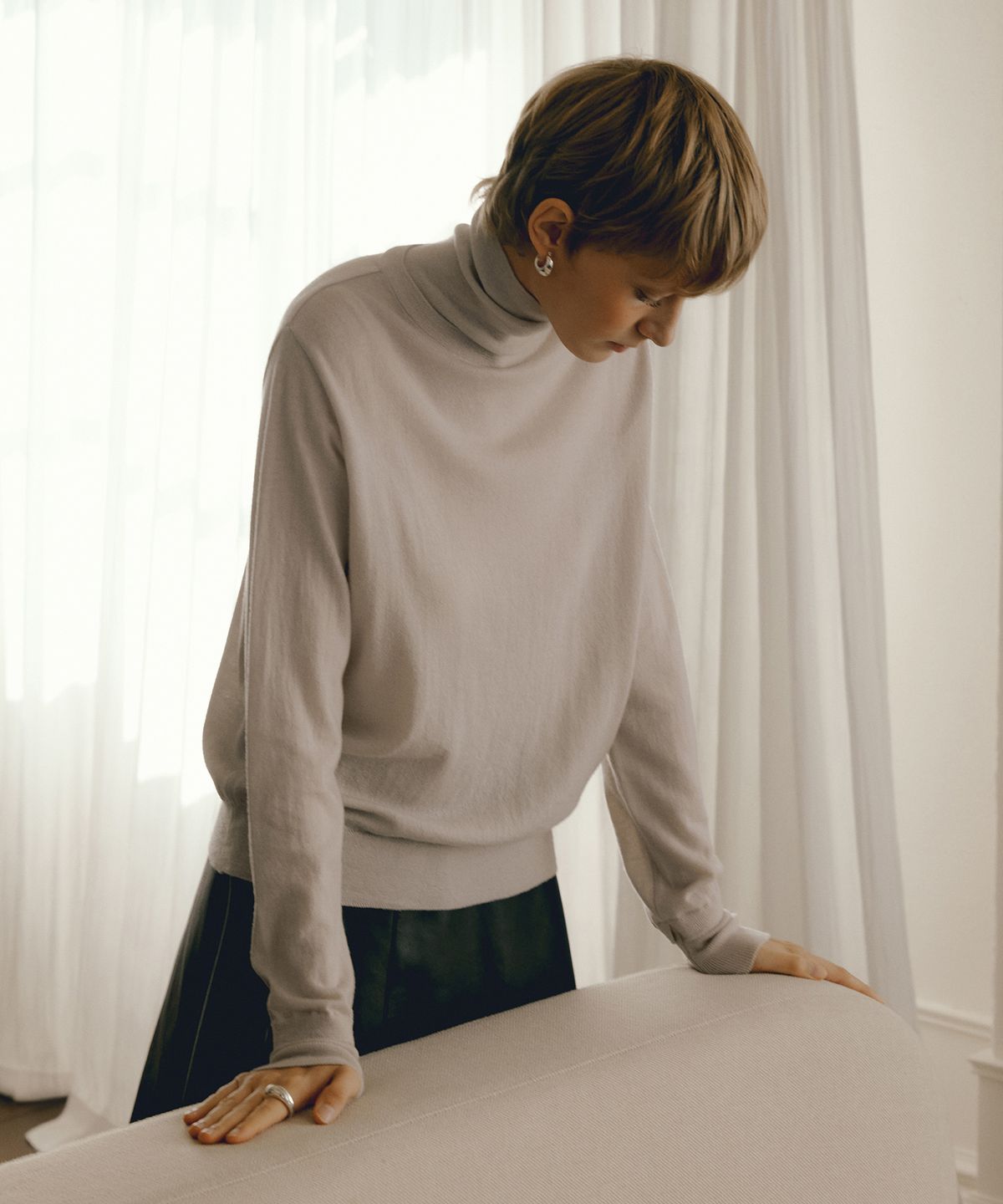 오떼뜨(OCTETTE) MARINO WOOL POLO NECK KNIT_3COLOR