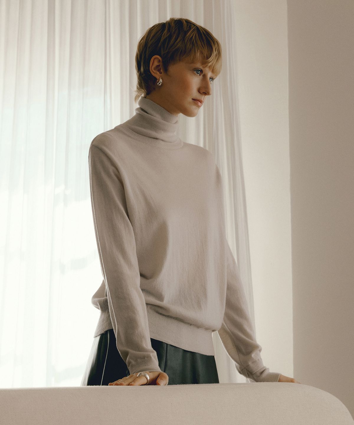 오떼뜨(OCTETTE) MARINO WOOL POLO NECK KNIT_3COLOR