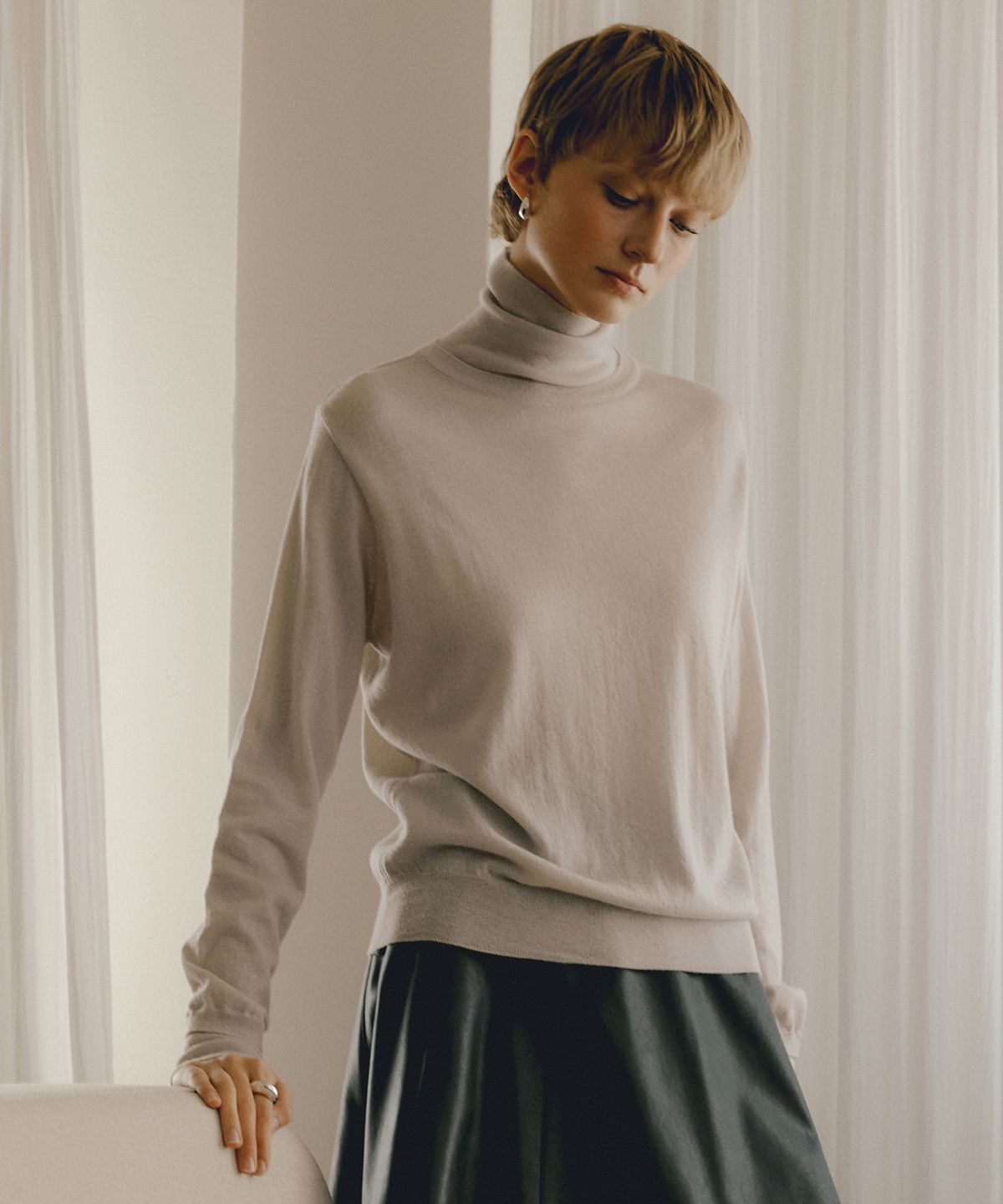 오떼뜨(OCTETTE) MARINO WOOL POLO NECK KNIT_3COLOR