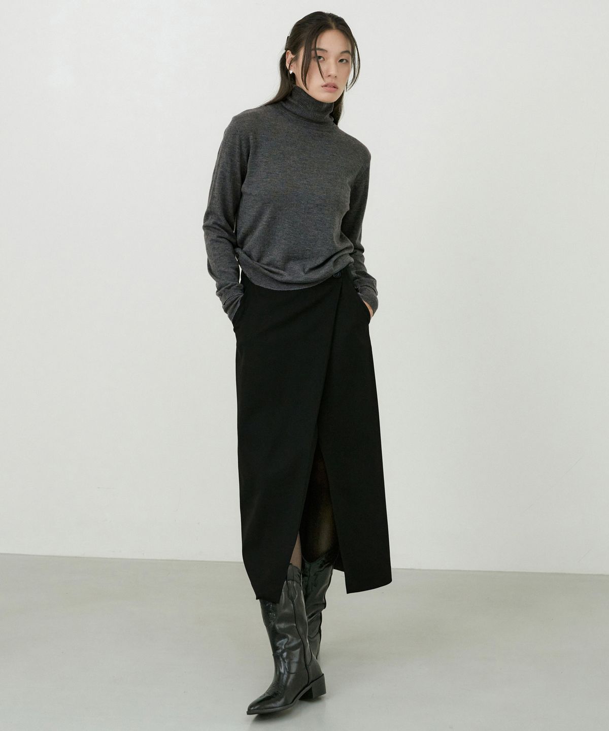 오떼뜨(OCTETTE) MARINO WOOL POLO NECK KNIT_3COLOR
