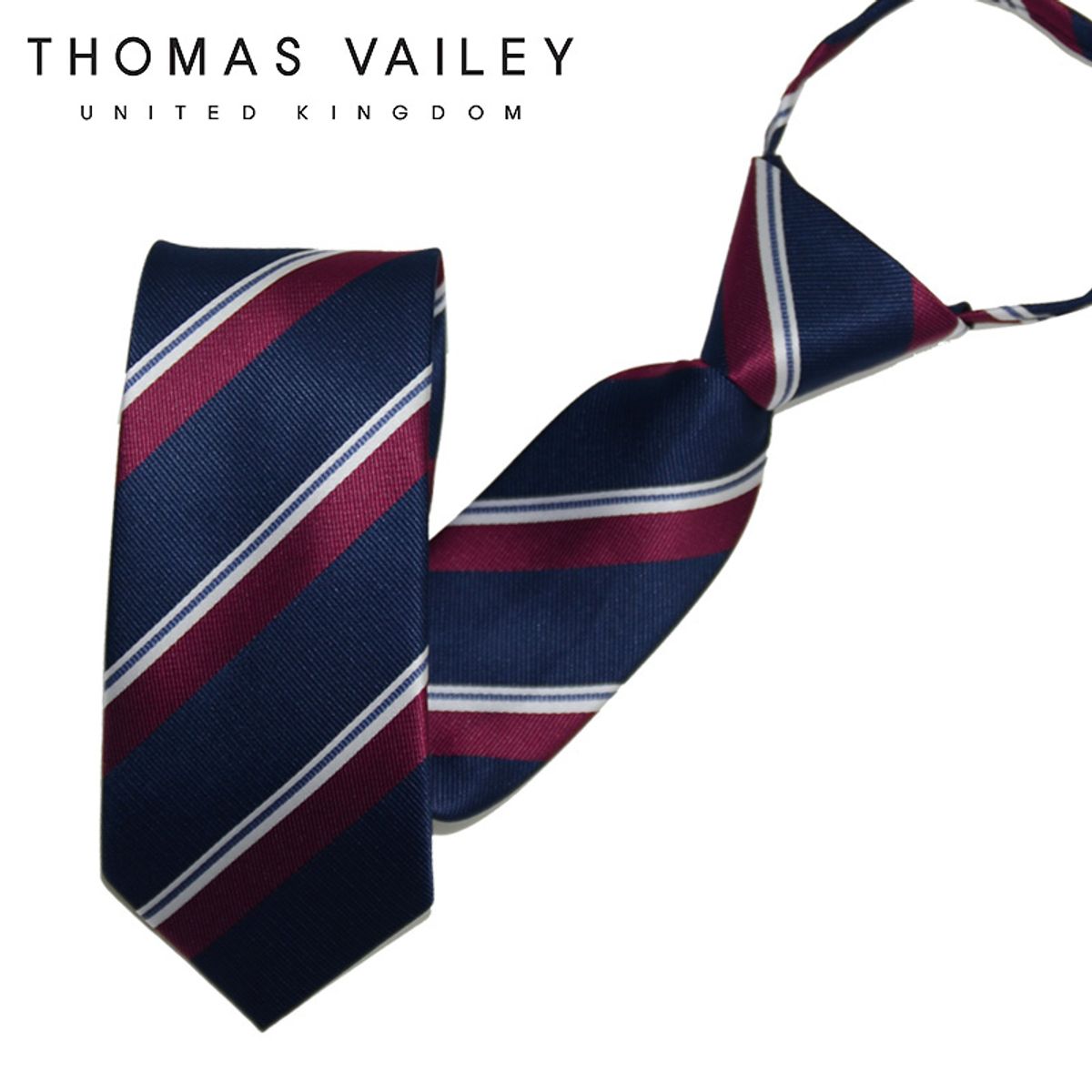 토마스 베일리(THOMAS VAILEY) 자동/지퍼넥타이-오클랜드 와인 7cm