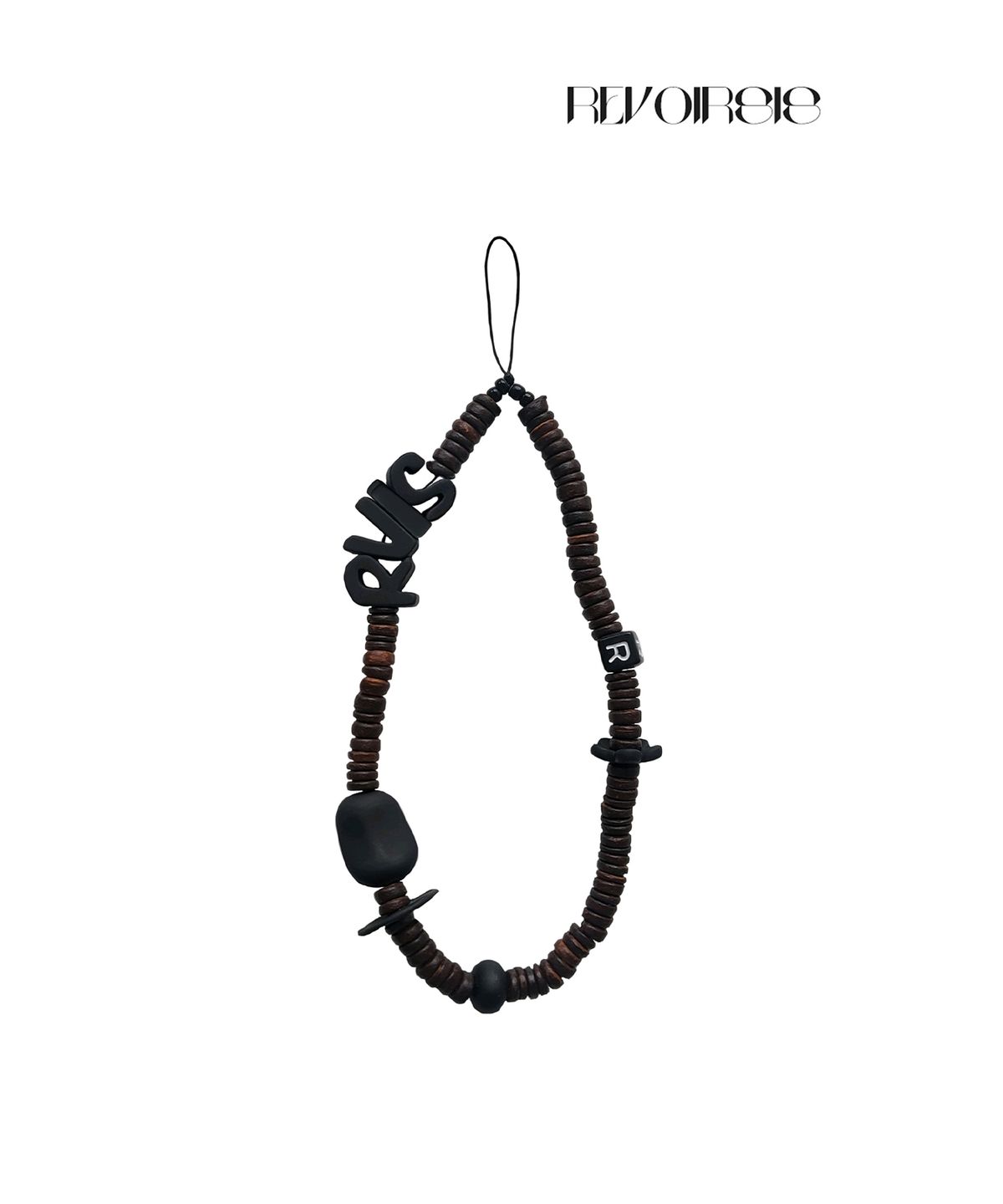 르브아시스(REVOIRSIS) nature beads phone strap dark brown