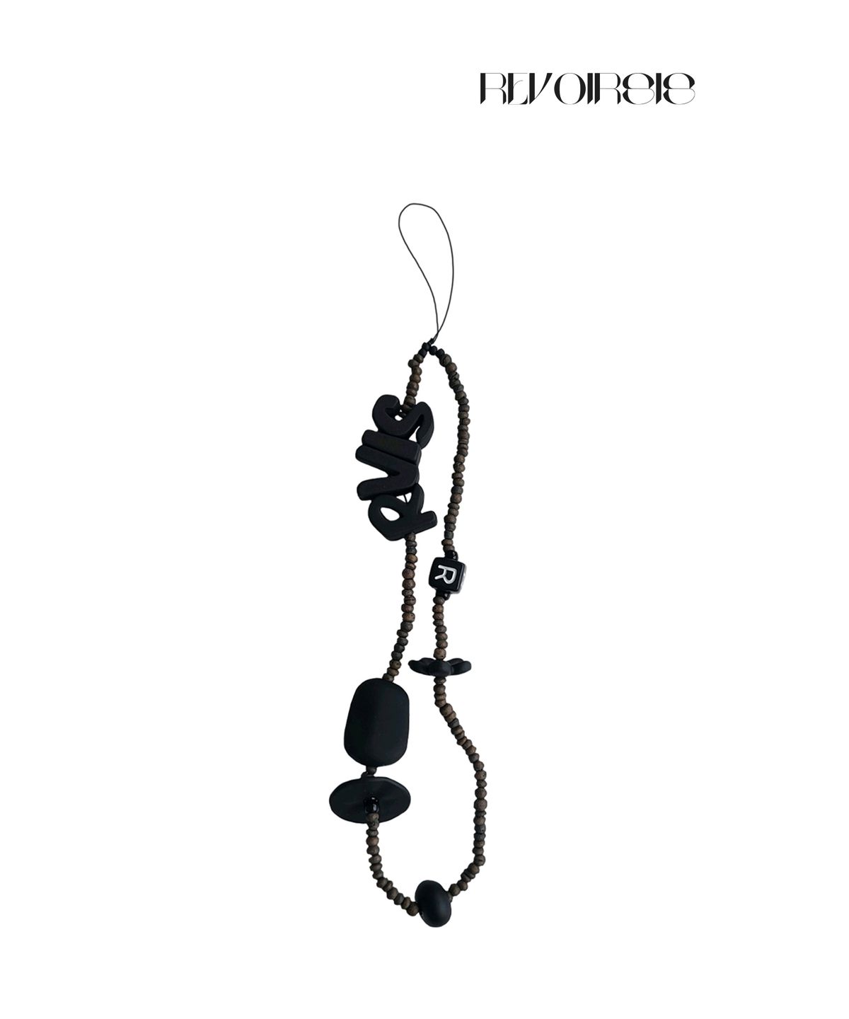 르브아시스(REVOIRSIS) thin beads phone strap khaki brown