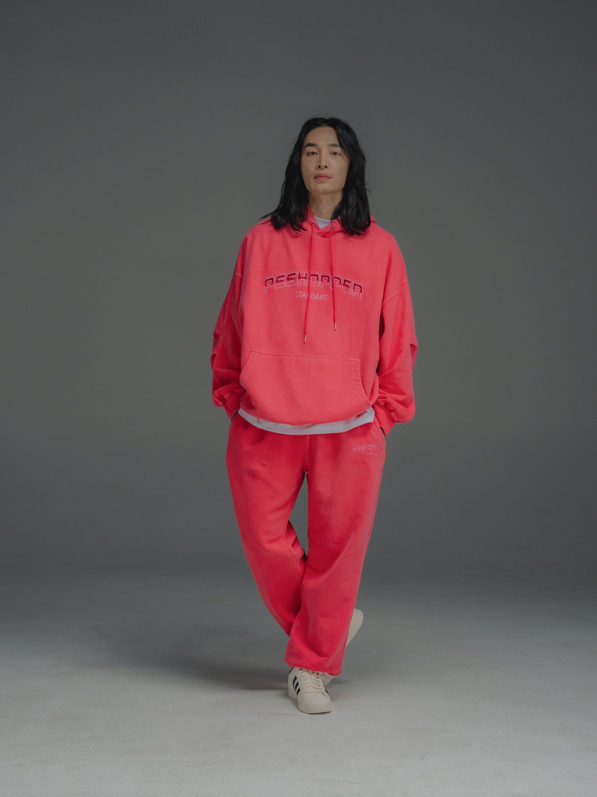 피에스쇼퍼(PSSHOPPER) 오리지널 피그먼트 워싱 후디 [핑크]