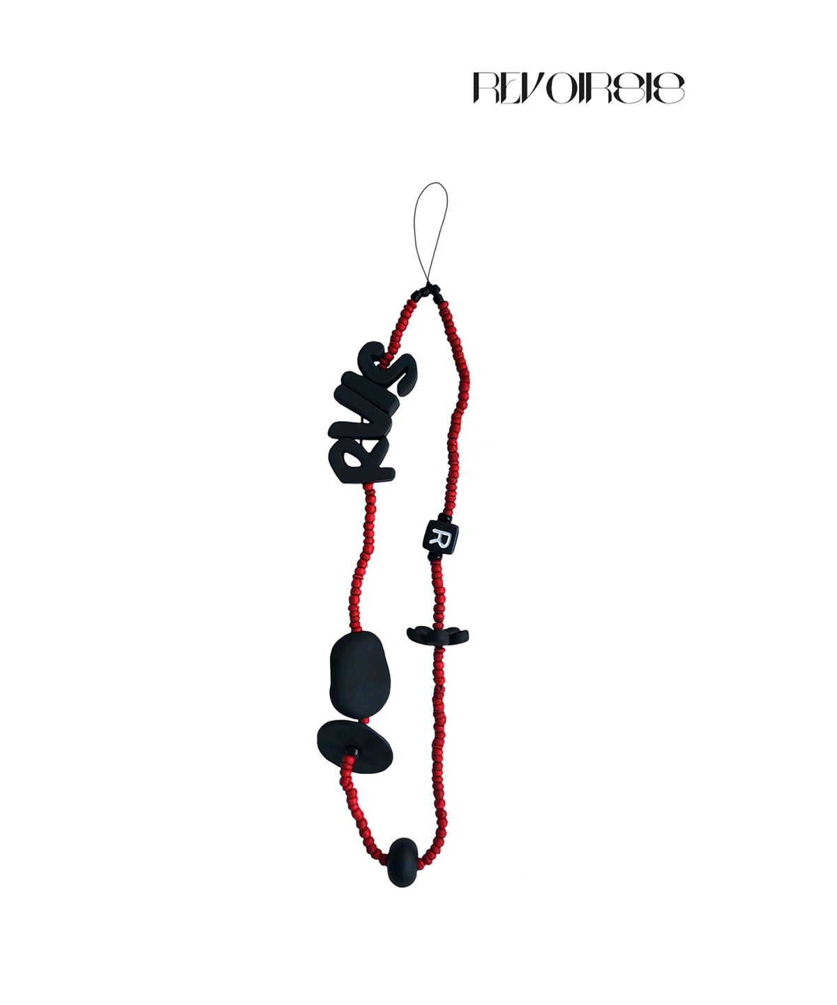 르브아시스(REVOIRSIS) thin beads phone strap red