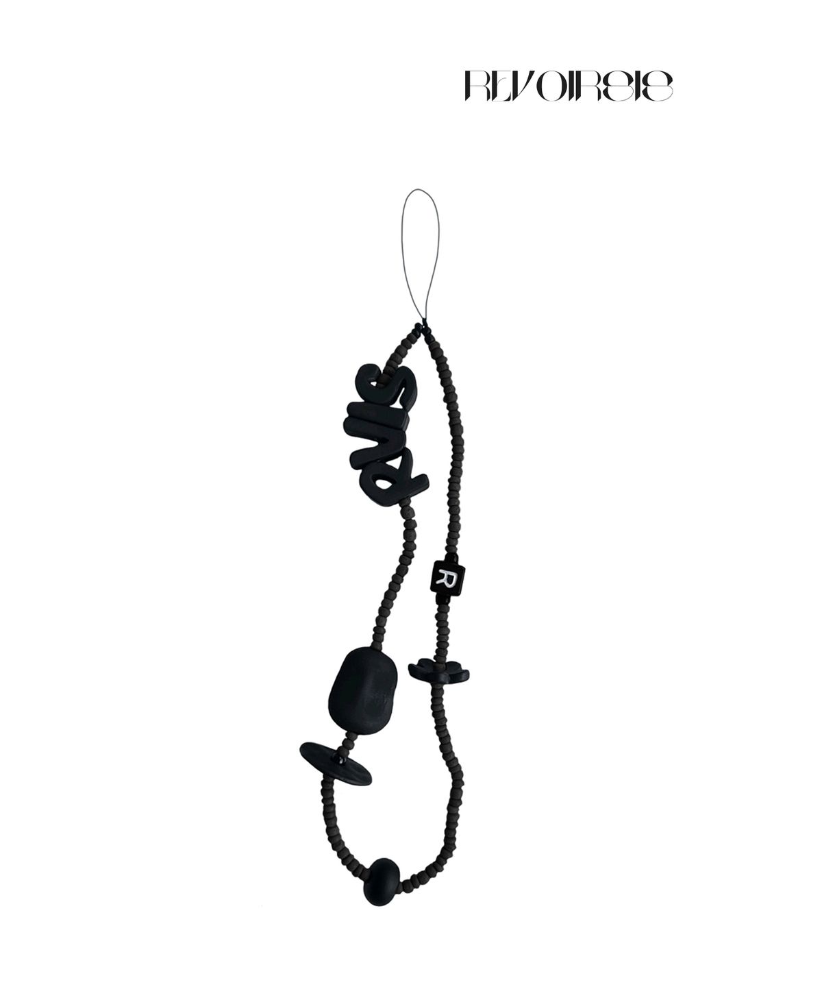 르브아시스(REVOIRSIS) thin beads phone strap black