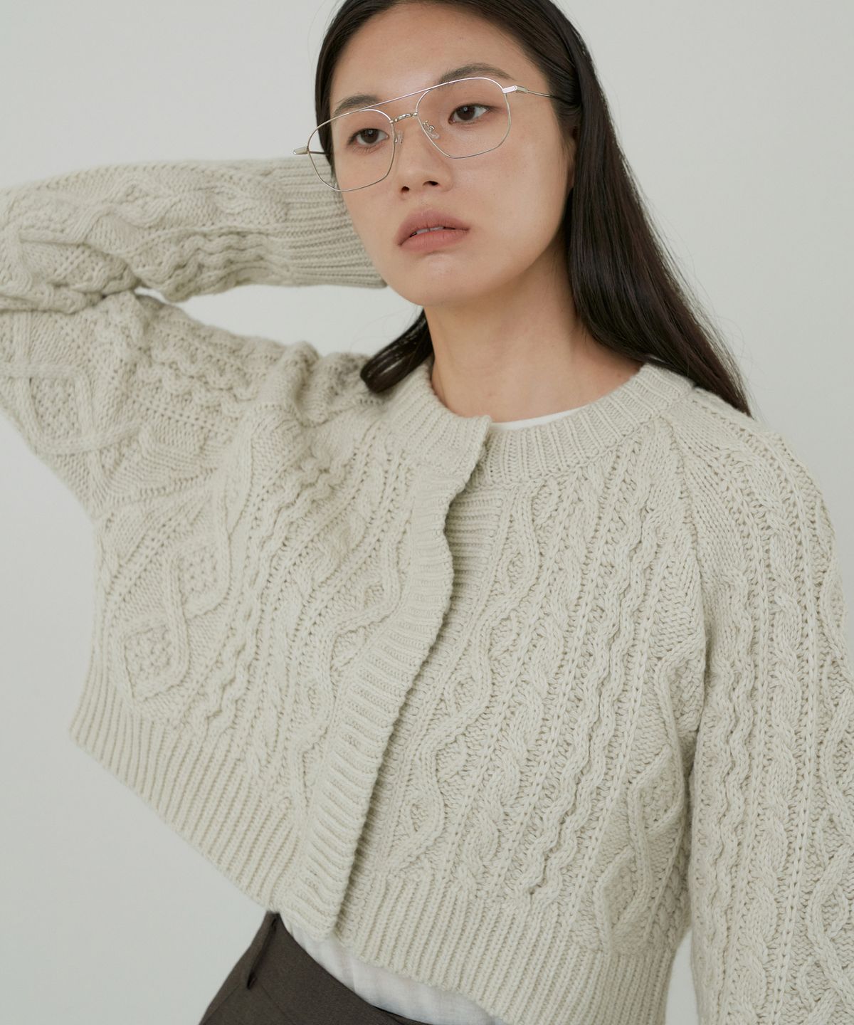 오떼뜨(OCTETTE) WOOL CABLE CARDICAN_3COLOR