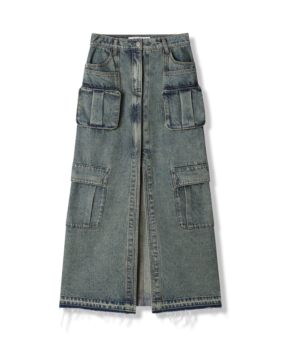 어반드레스(AVANDRESS) Evelyn Long Denim Skirt VINTAGE BLUE