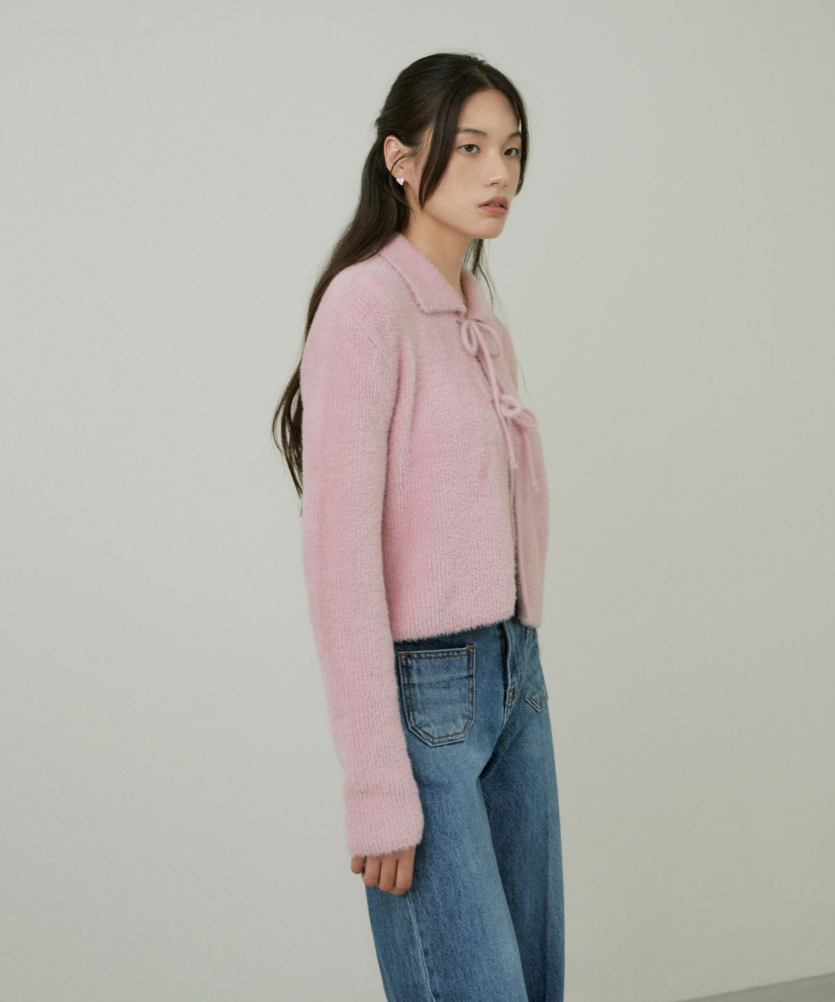 오떼뜨(OCTETTE) 소프트 플러피 가디건-라이트 핑크