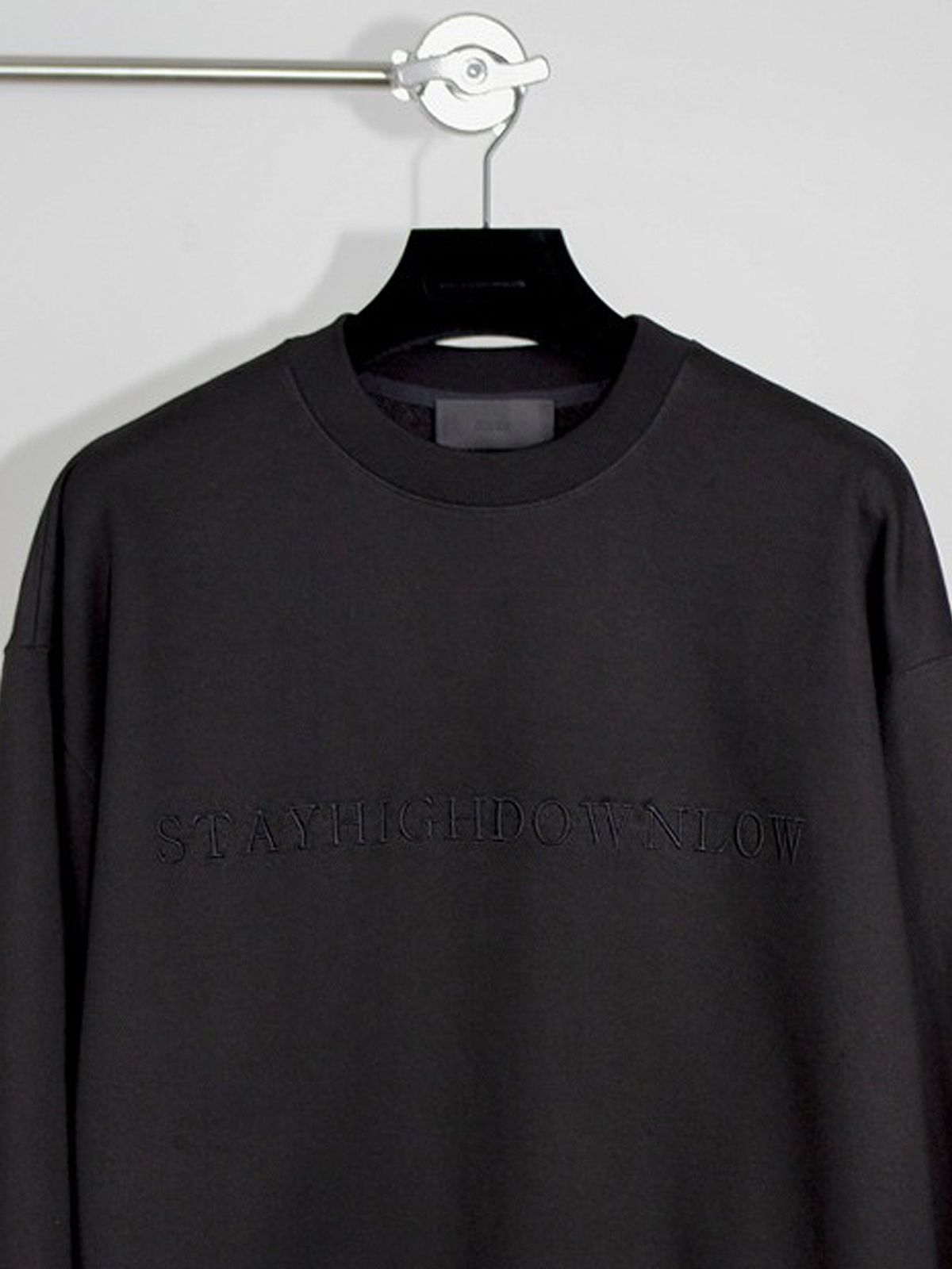 고저(GOZER) OVERSIZED  STAYHIGHDOWNLOW BASIC CREW_BLACK