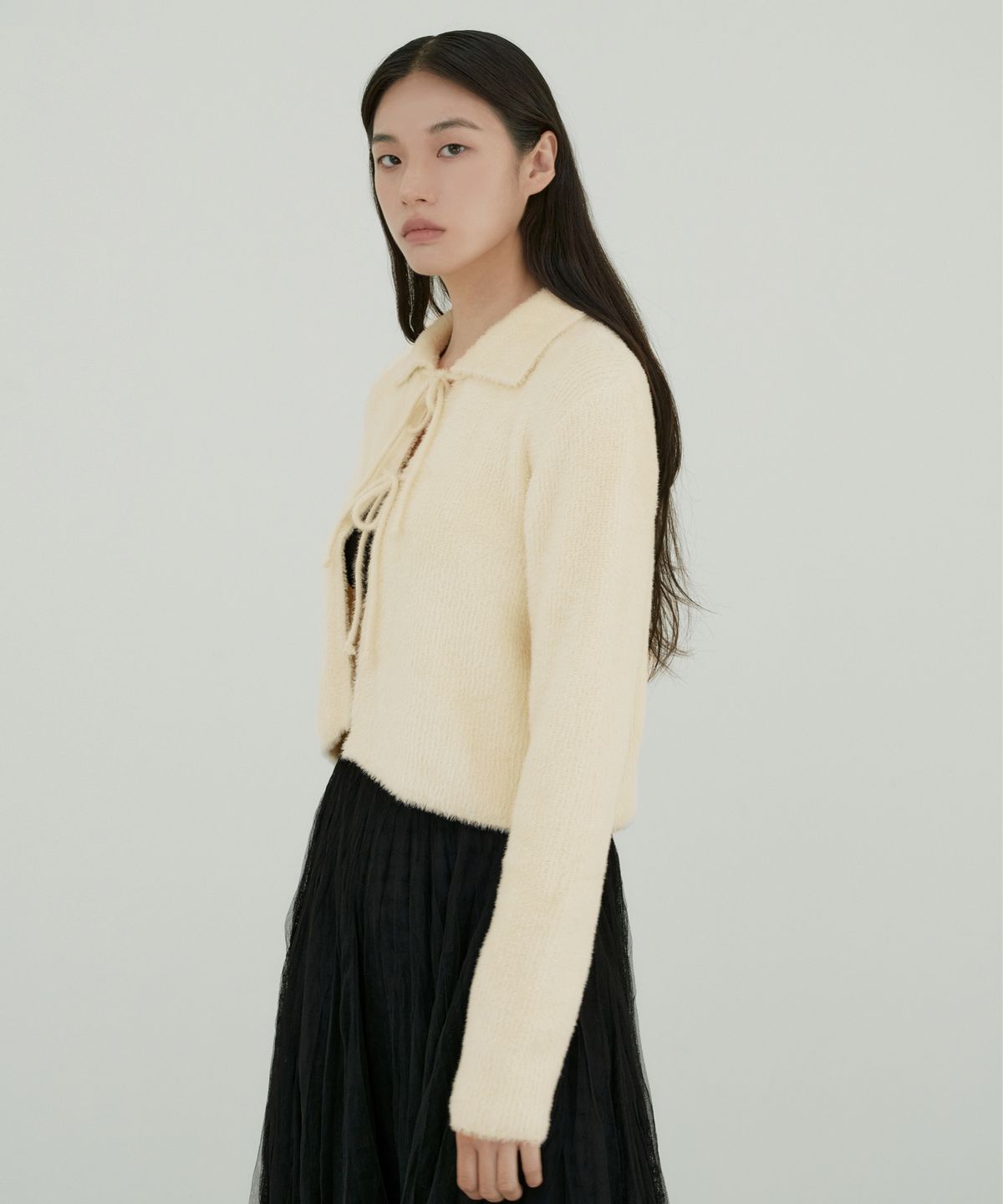 오떼뜨(OCTETTE) 소프트 플러피 가디건-아이보리