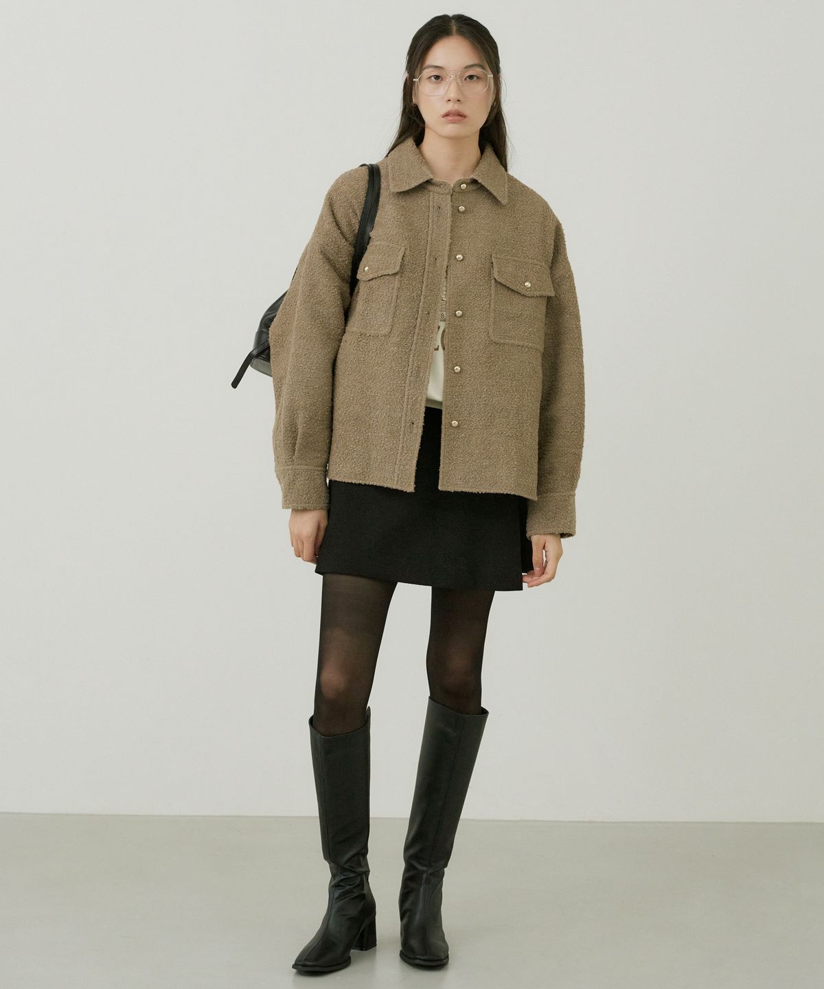 오떼뜨(OCTETTE) WOOL BOUCLE SHIRTS-JK_2COLOR