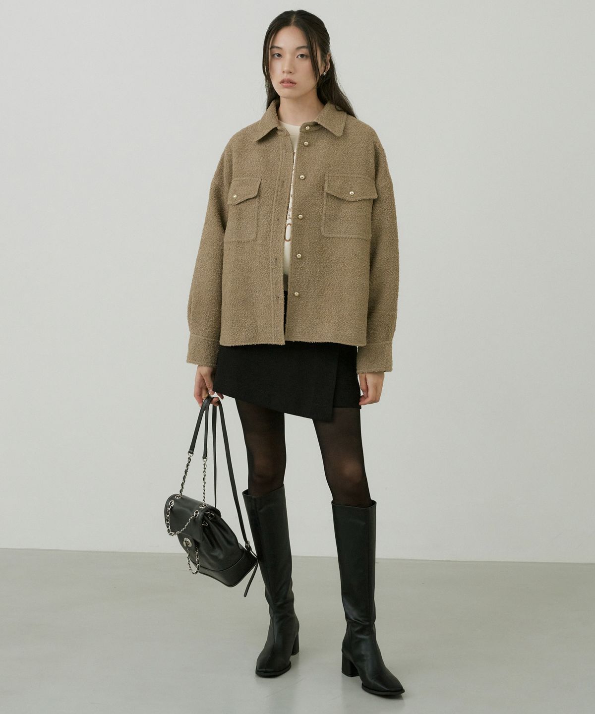 오떼뜨(OCTETTE) WOOL BOUCLE SHIRTS-JK_2COLOR